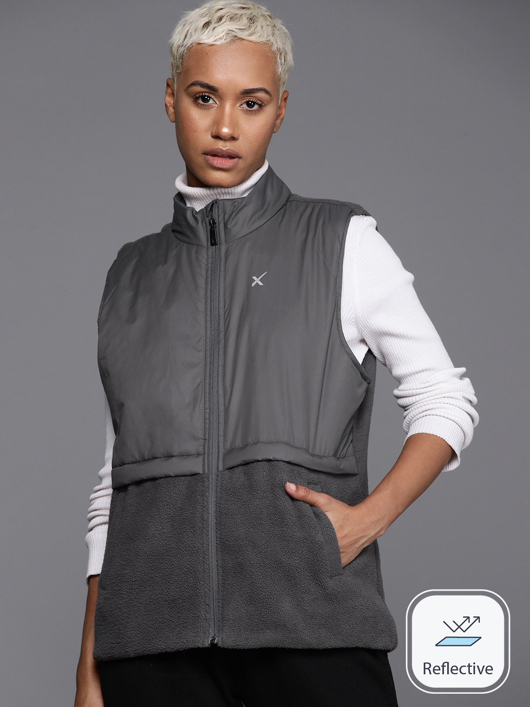 HRX by Hrithik Roshan Puffer Jacket with Reflective Detail