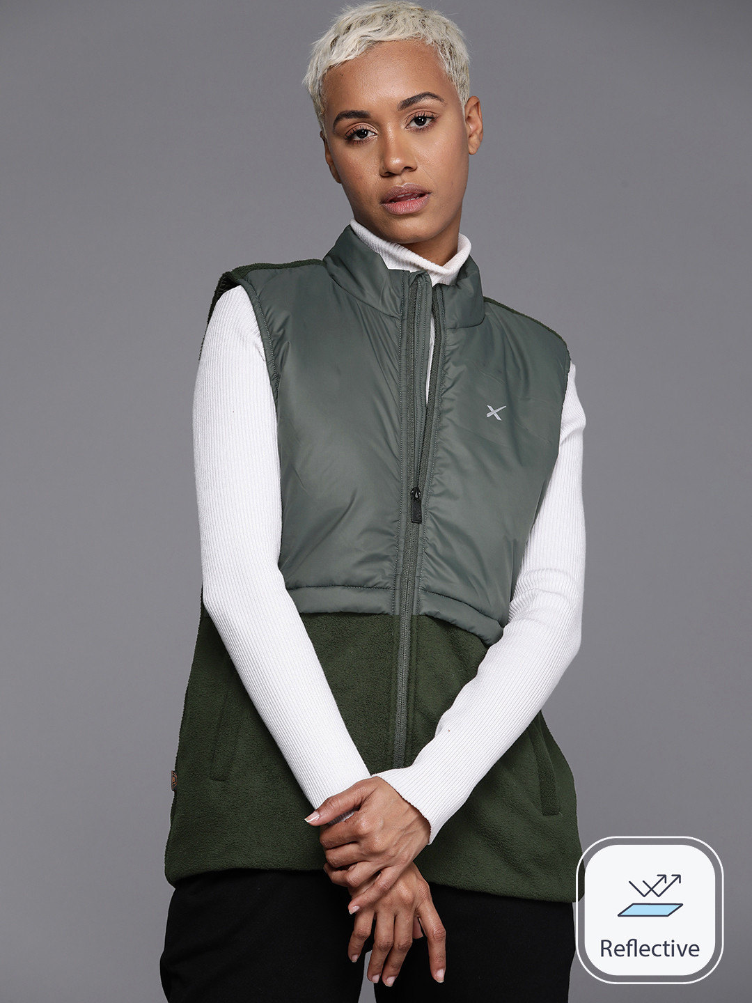 HRX by Hrithik Roshan Puffer Jacket with Reflective Detail