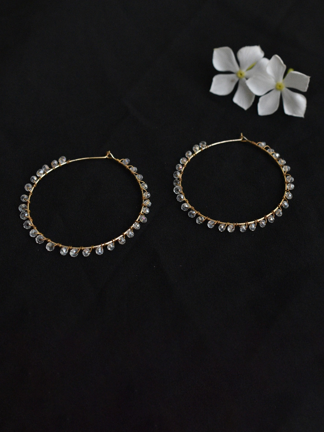 BeAbhika Gold-Toned Contemporary Hoop Earrings