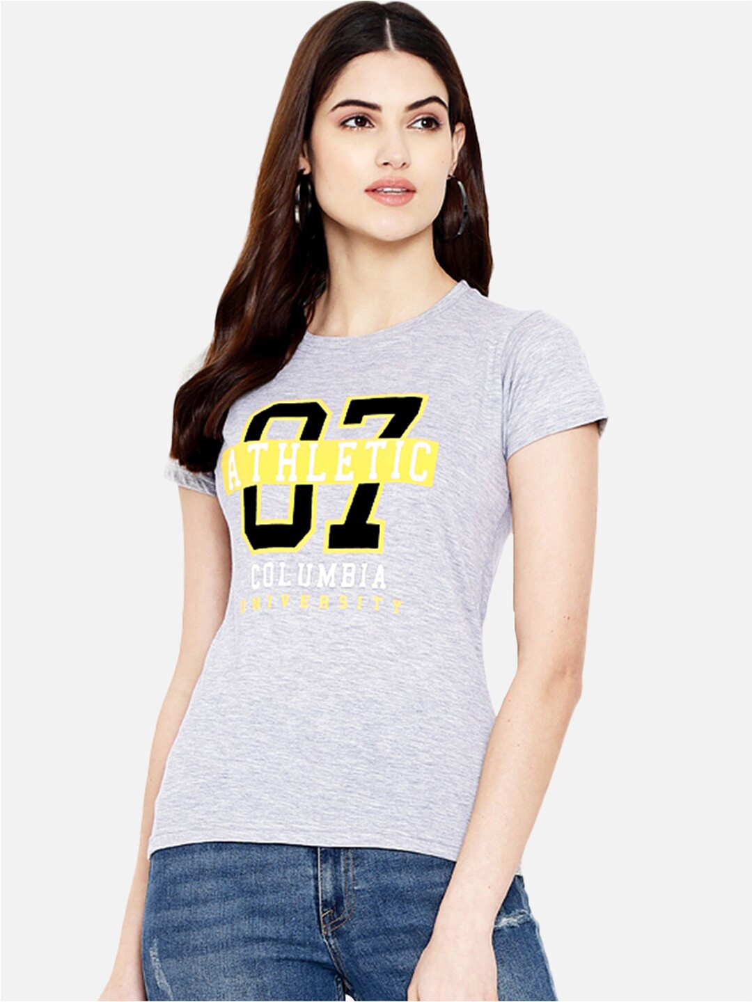 Fabflee Women Pure Cotton Typography Printed Soft Cotton Round Neck Regular T-Shirt