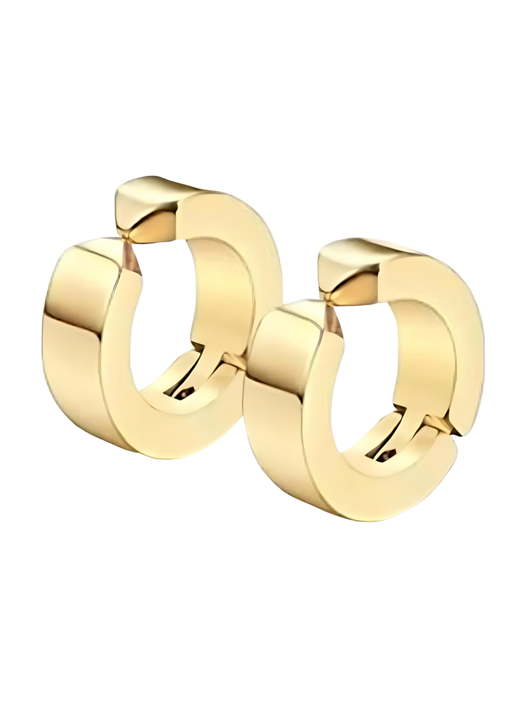 KARISHMA KREATIONS Gold-Plated Circular Pressing Hoop Earrings