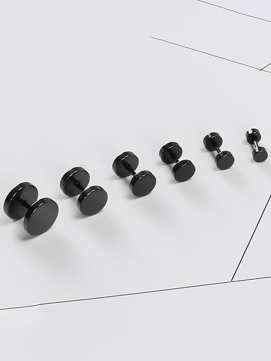 KARISHMA KREATIONS Set Of 6 Stainless Steel Contemporary Stud Earrings