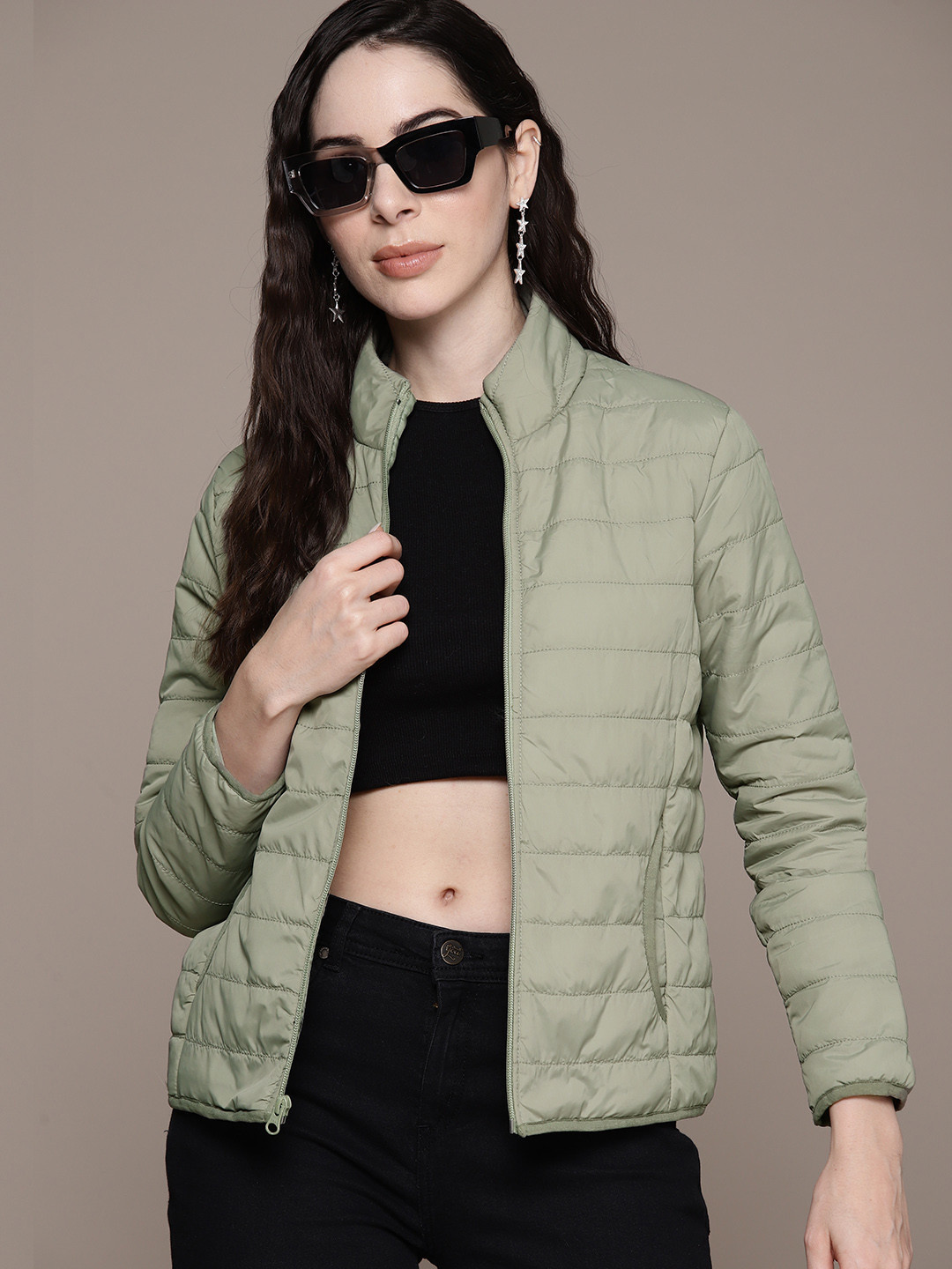 Roadster Women Solid Lightweight Outdoor Bomber Jacket