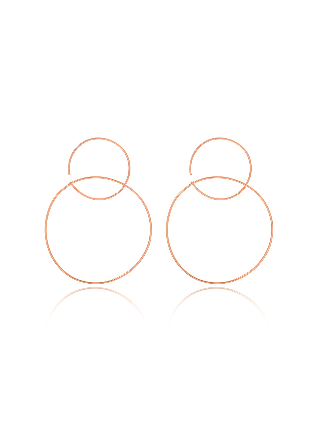 Kicky And Perky 925 Sterling Silver Rose Gold-Plated Circular Hoop Earrings