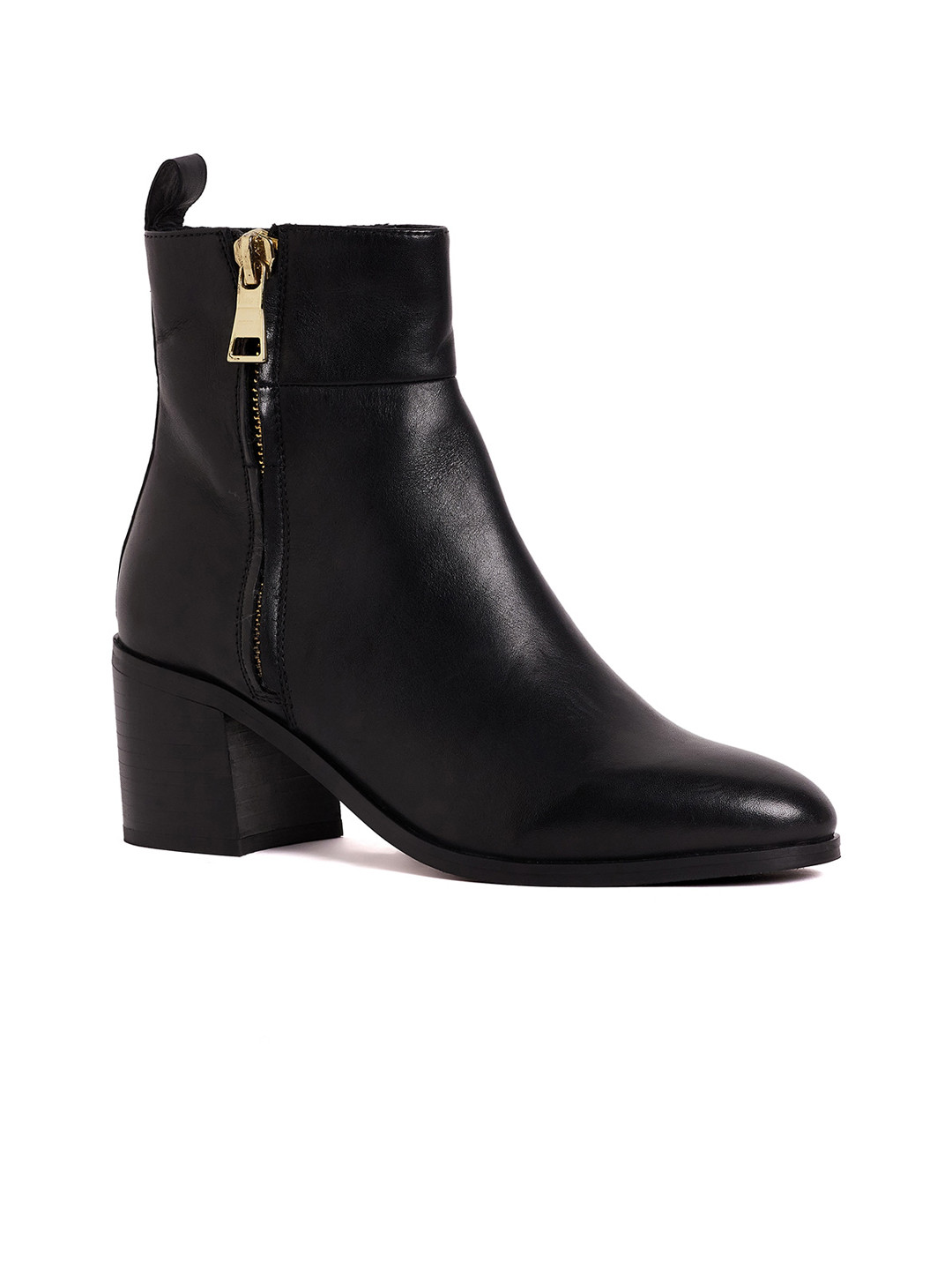 Peach Flores Women Valeria Heeled Leather Mid-Top Chunky Boots