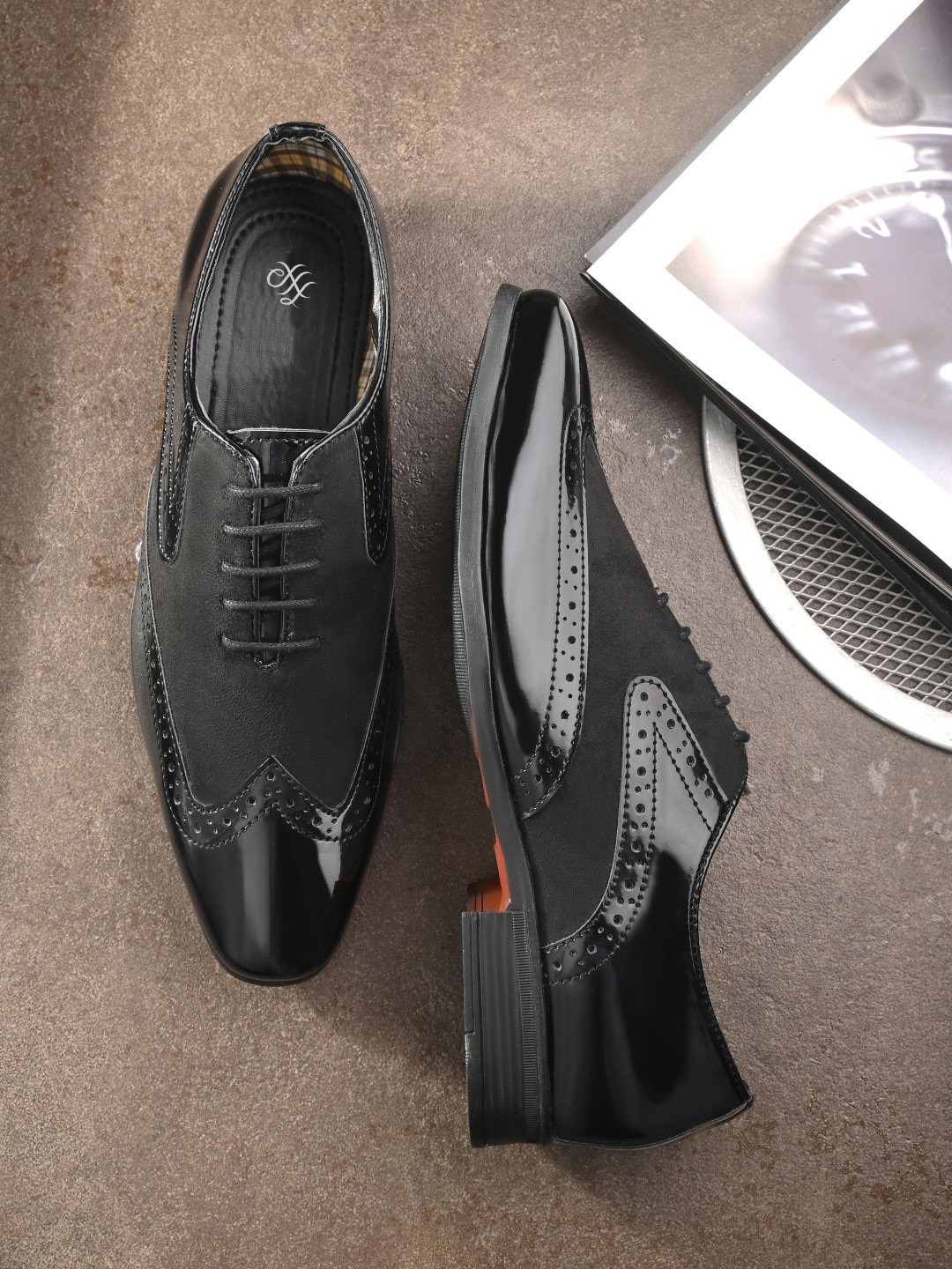 House of Pataudi Men Perforated Formal Brogues