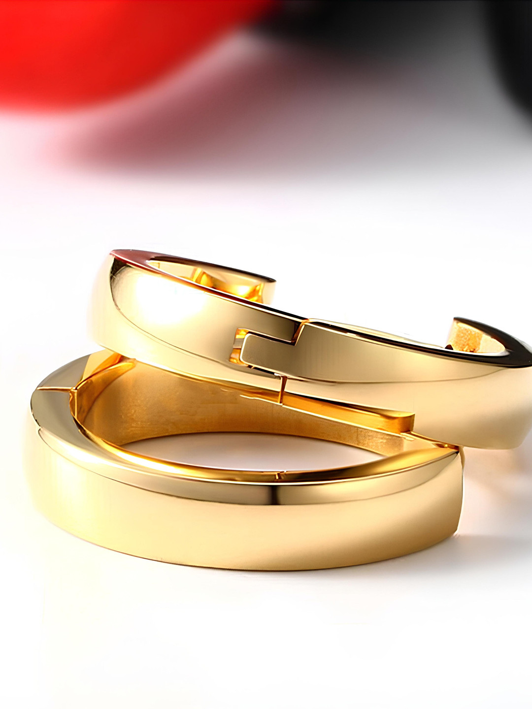 KARISHMA KREATIONS Gold-Plated Half Hoop Earrings