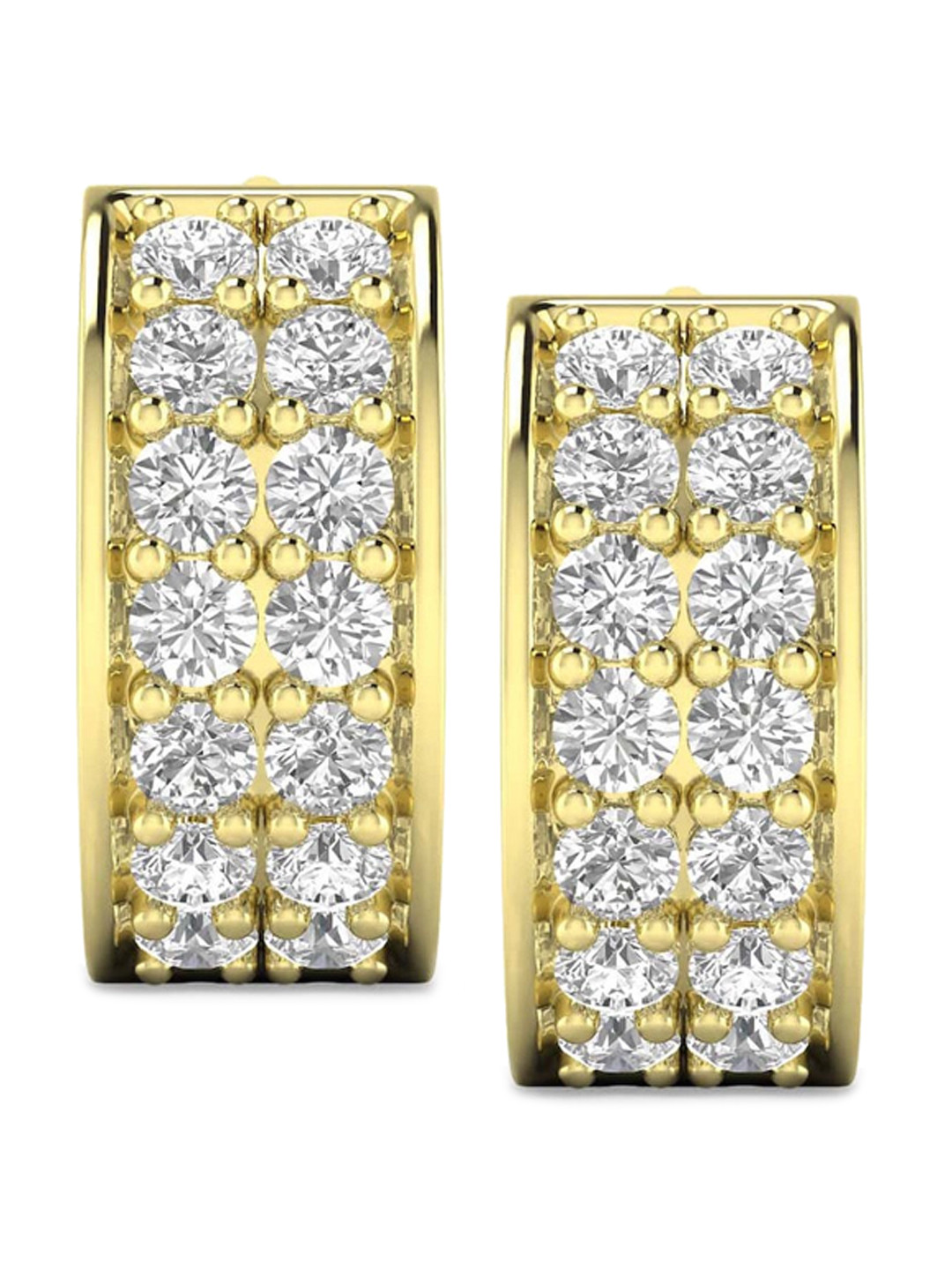 ORIONZ Gold Plated Sterling Silver Cubic Zirconia Hoop Earrings