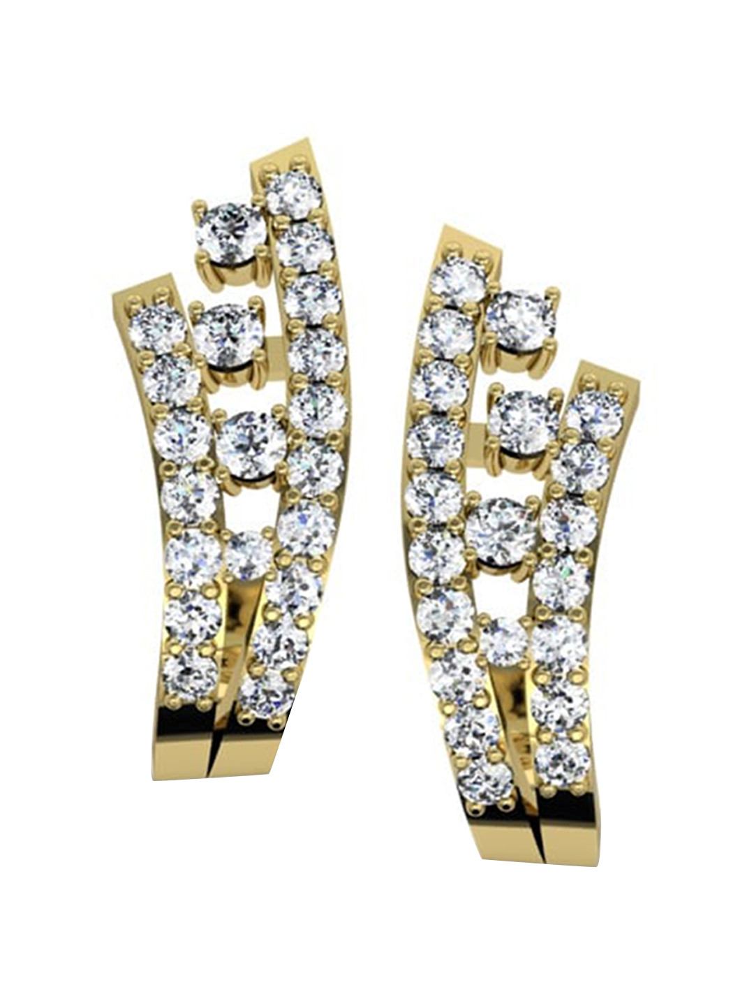 ORIONZ Gold-Plated Contemporary Sterling Silver Drop Earrings