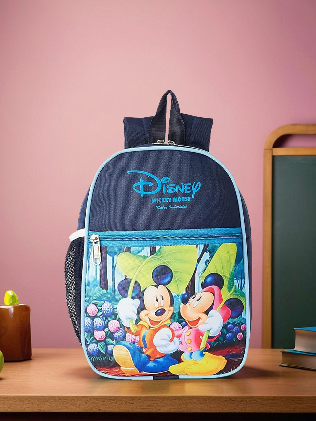 Kuber Industries Mickey Minnie Mouse Printed 2 Comparment Kids School Bag Backpack