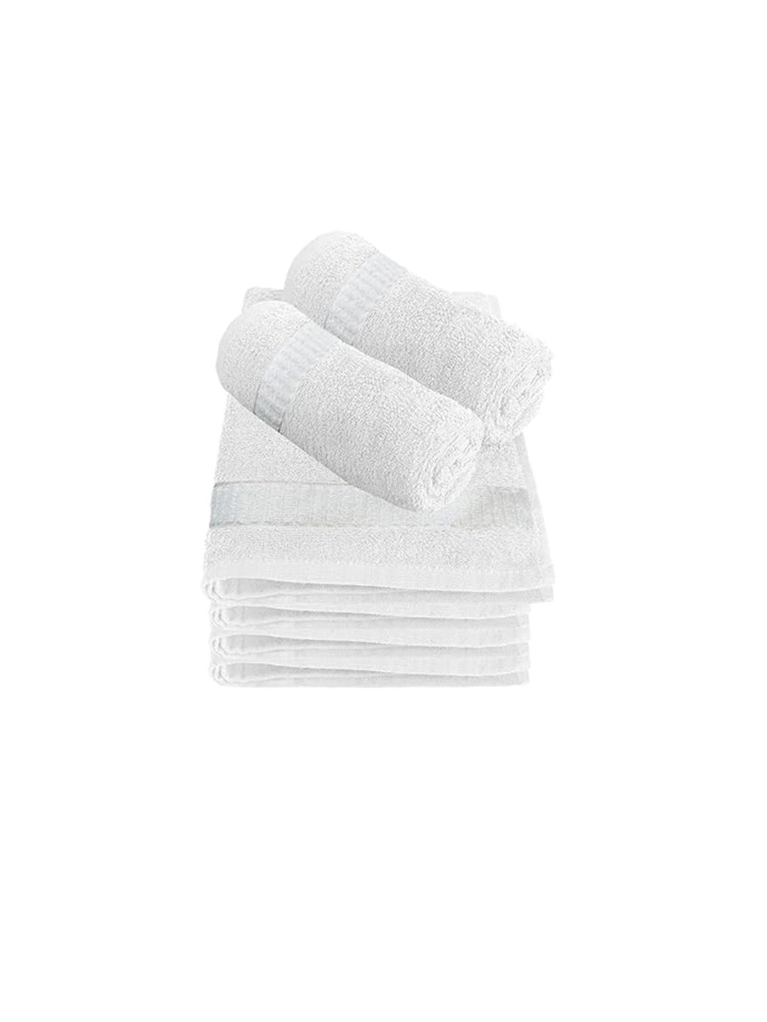 Kuber Industries 6 Pcs White 400 GSM Cotton Bath Towels