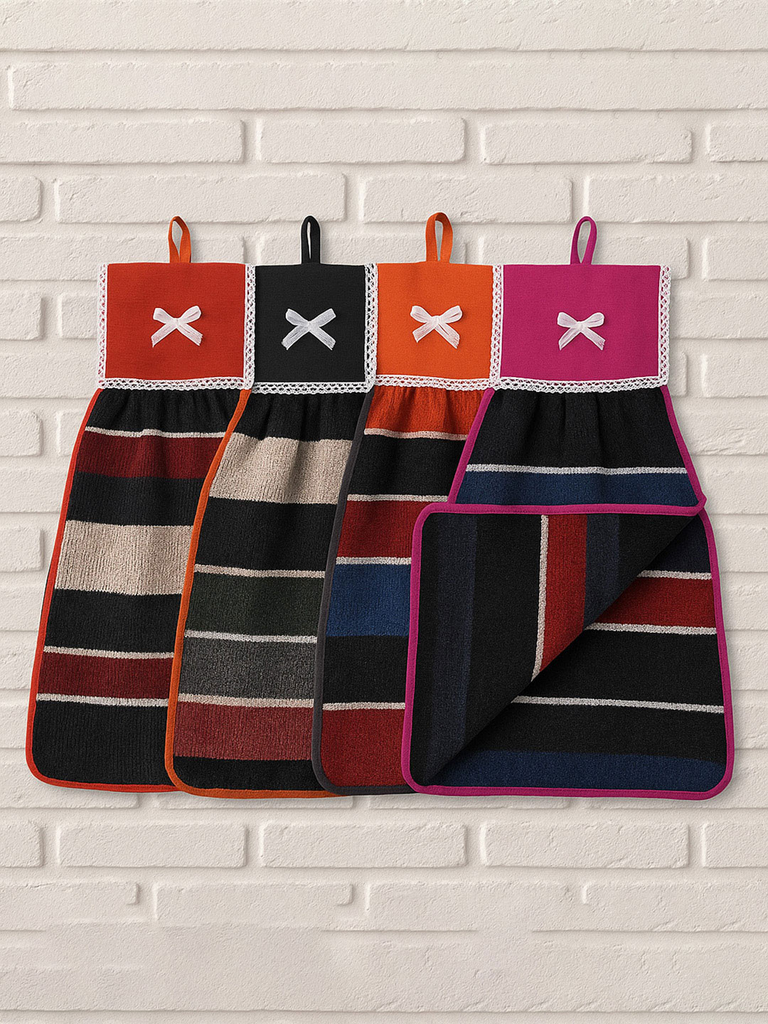 Kuber Industries Pack of 4 Multicolour Cotton Washbasin Napkin Towel