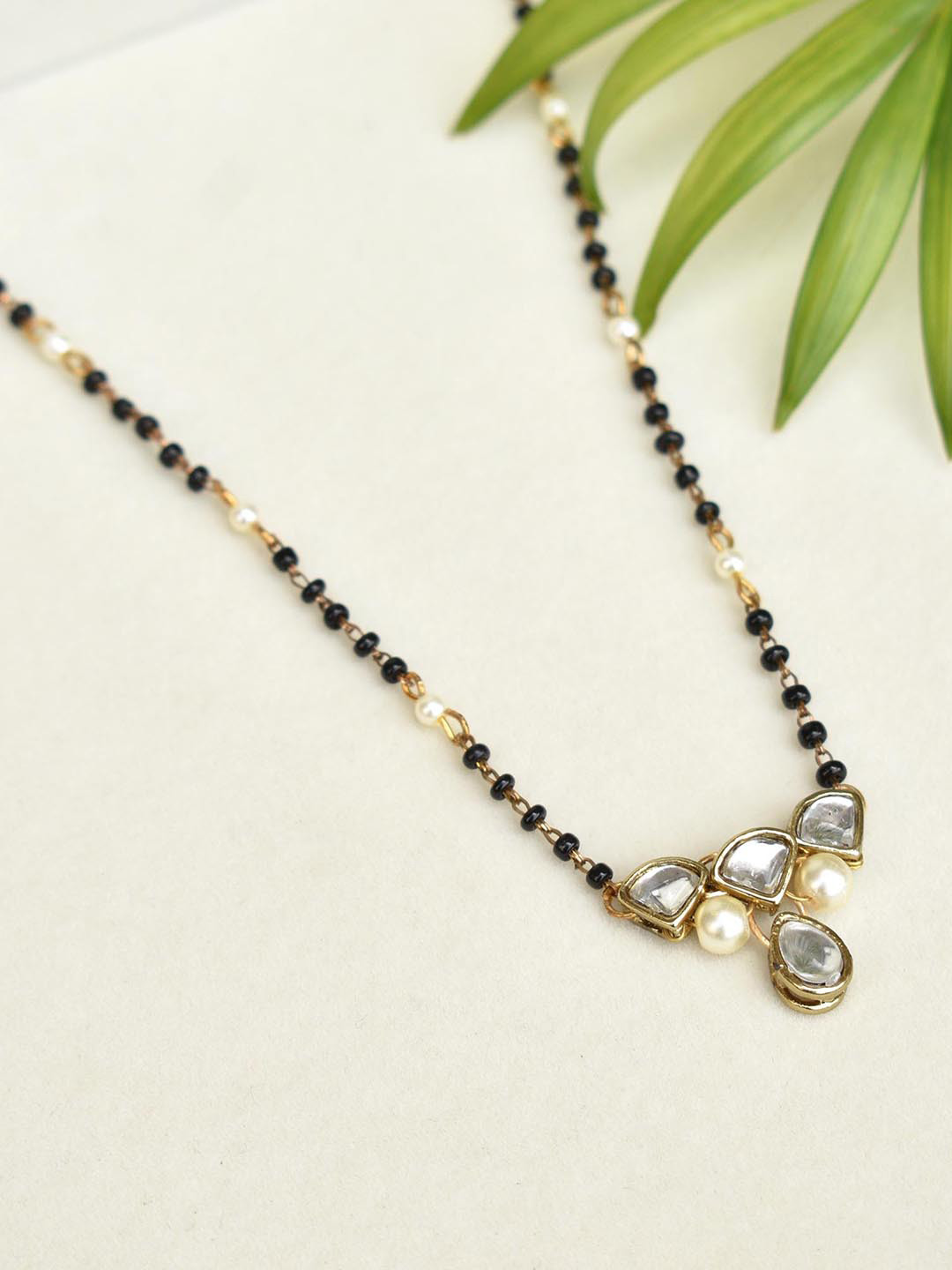 BeAbhika Set Of 2 Kundan Studded Mangalsutras