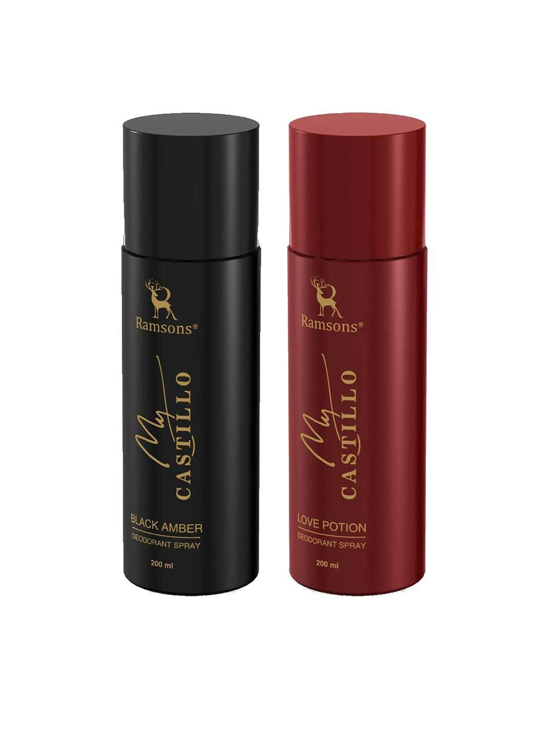 Ramsons Set Of 2 My Castillo Deodorant Spray - Love Potion & Black Amber - 200 ml Each