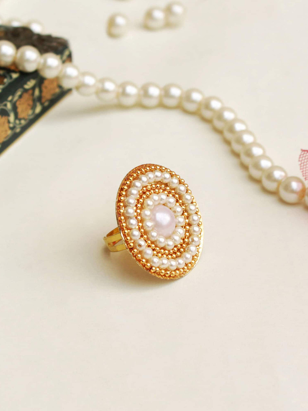 BeAbhika Beaded Adjustable Finger Ring