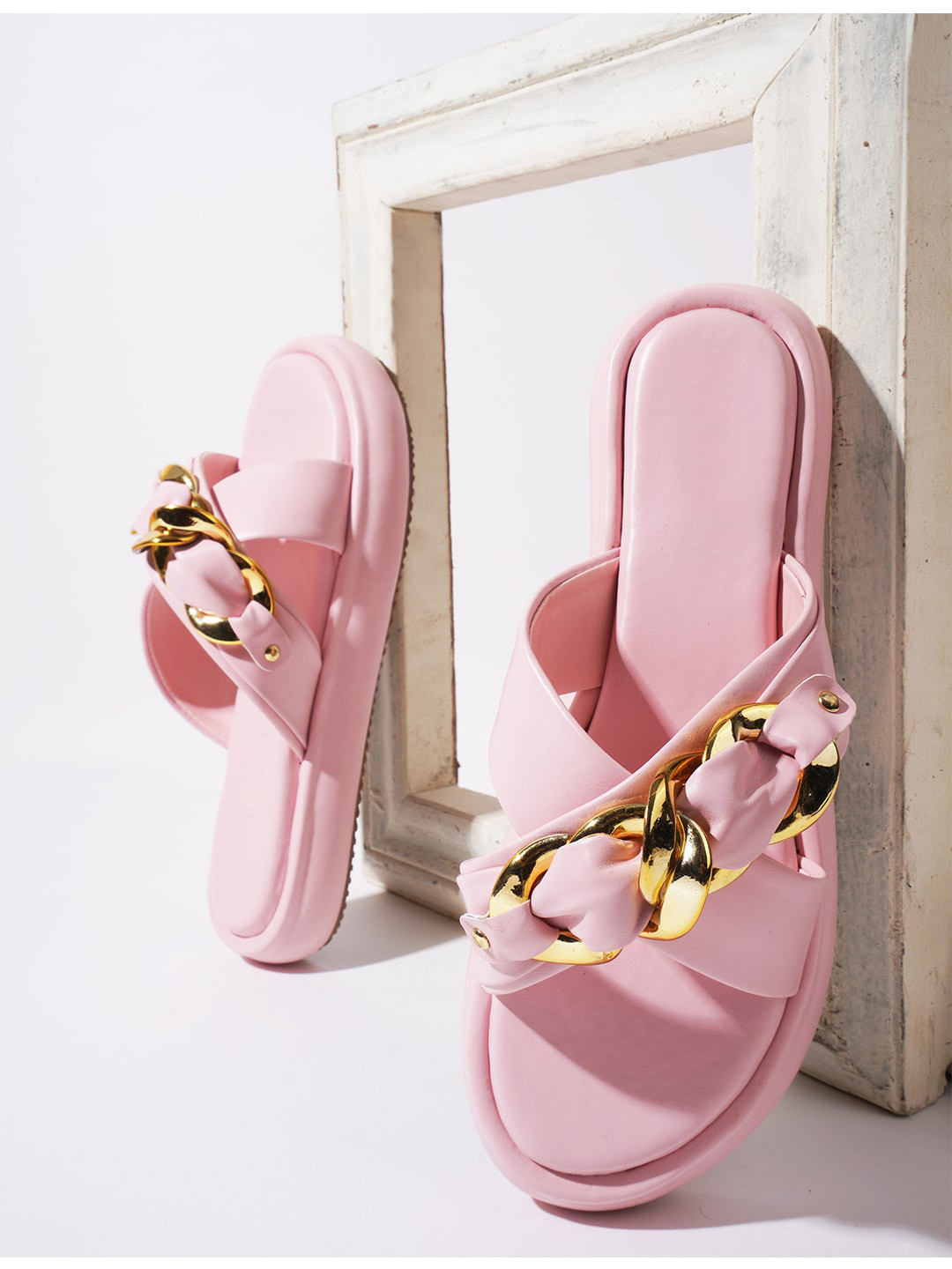 Try Me Embellished Cross Strap Flatform Heels