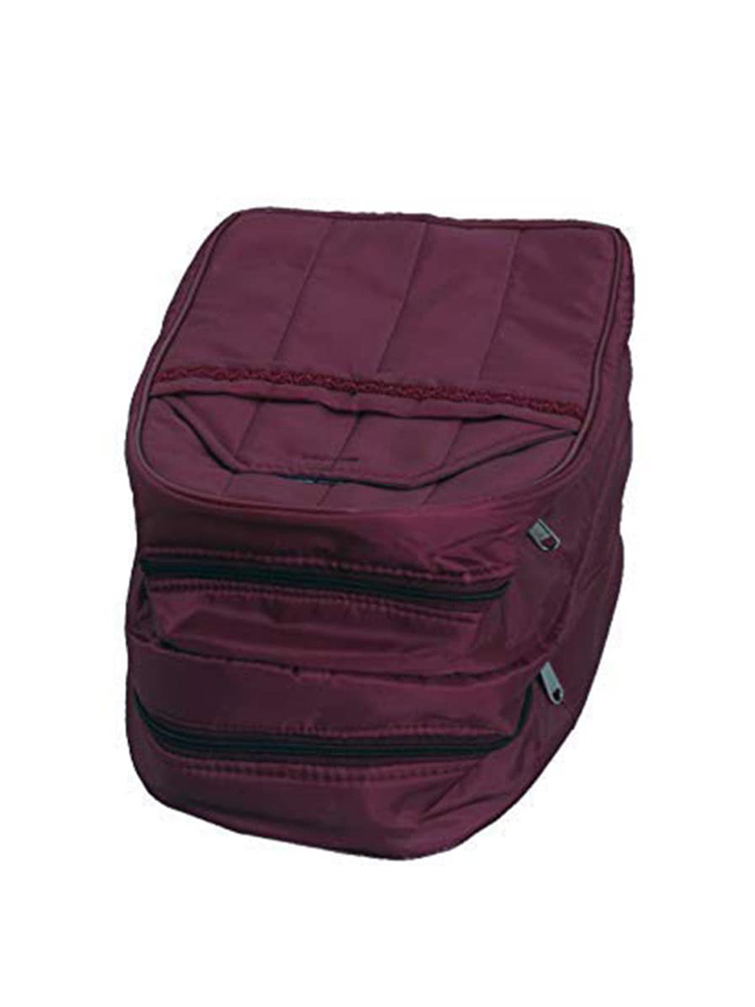 Kuber Industries Maroon Cotton 3-Tier Shoe Organiser