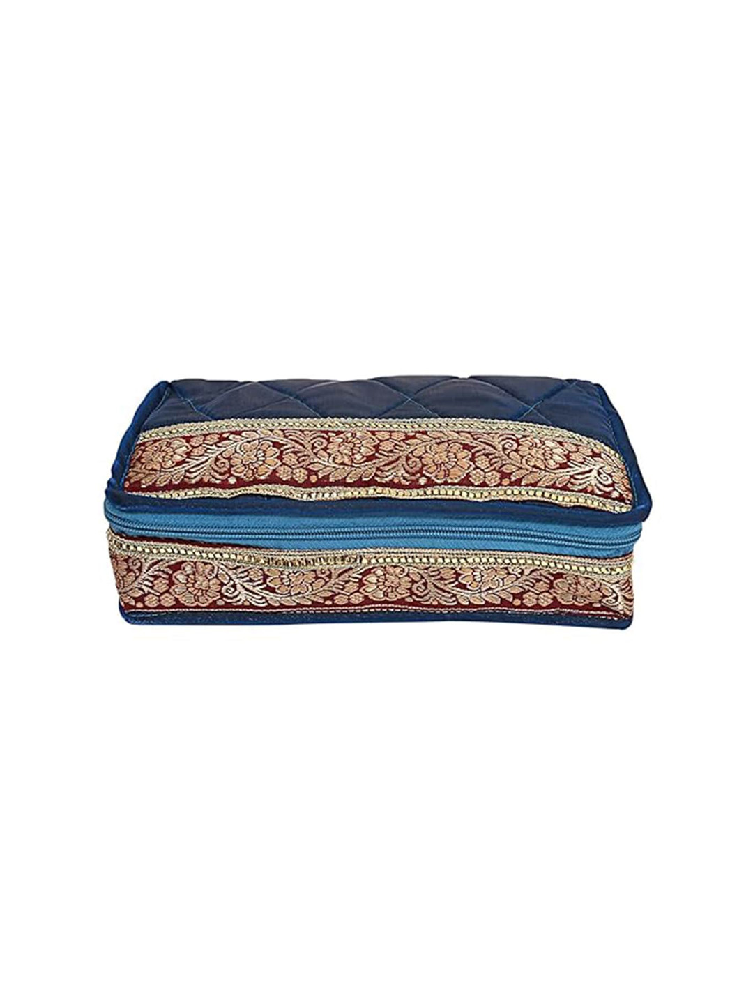 Kuber Industries Purple & Blue Printed Makeup Pouch Organiser Bag