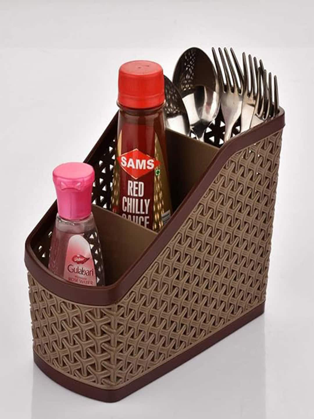 Kuber Industries Brown Multi-Purpose Make Up Organizer