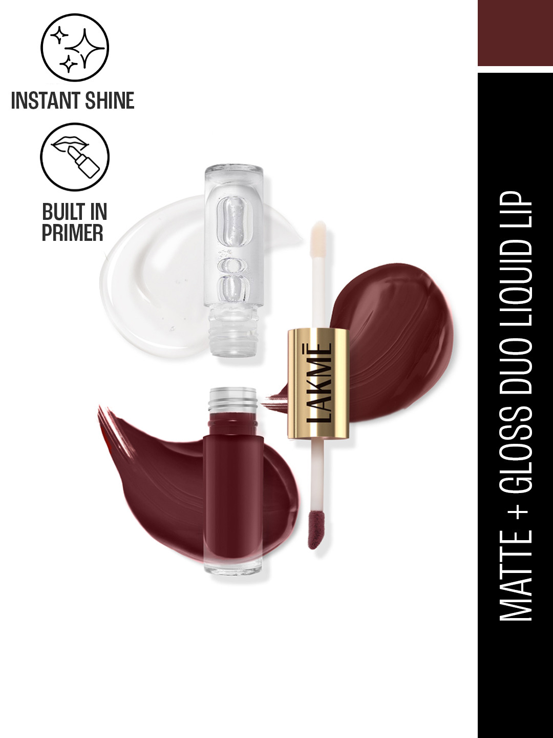 Lakme 9to5 Matte To Glass 2 in 1 Transferproof Liquid Lip Color 7.6ml - Bold In Red MR02