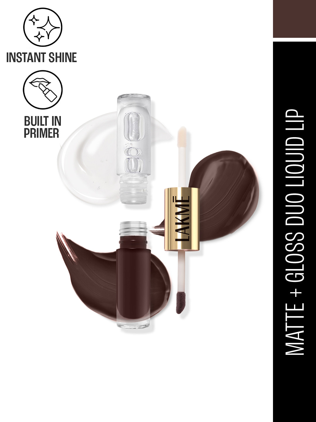 Lakme 9to5 Matte To Glass 2 in 1 Transferproof Liquid Lip Color 7.6ml - Brown Sugar MB02