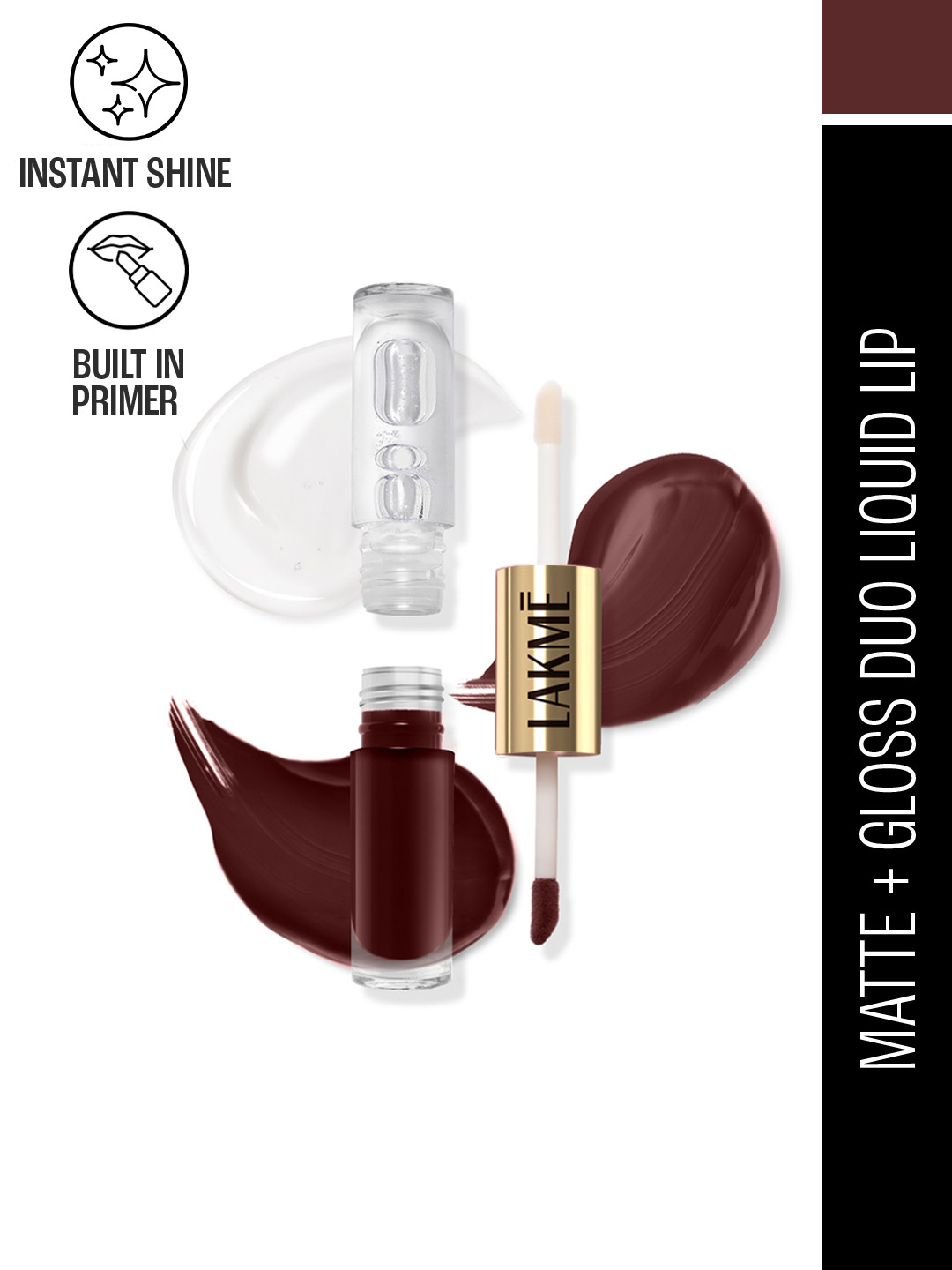 Lakme 9to5 Matte To Glass 2 in 1 Transferproof Liquid Lip Color 7.6ml - Mulberry Wine MM01