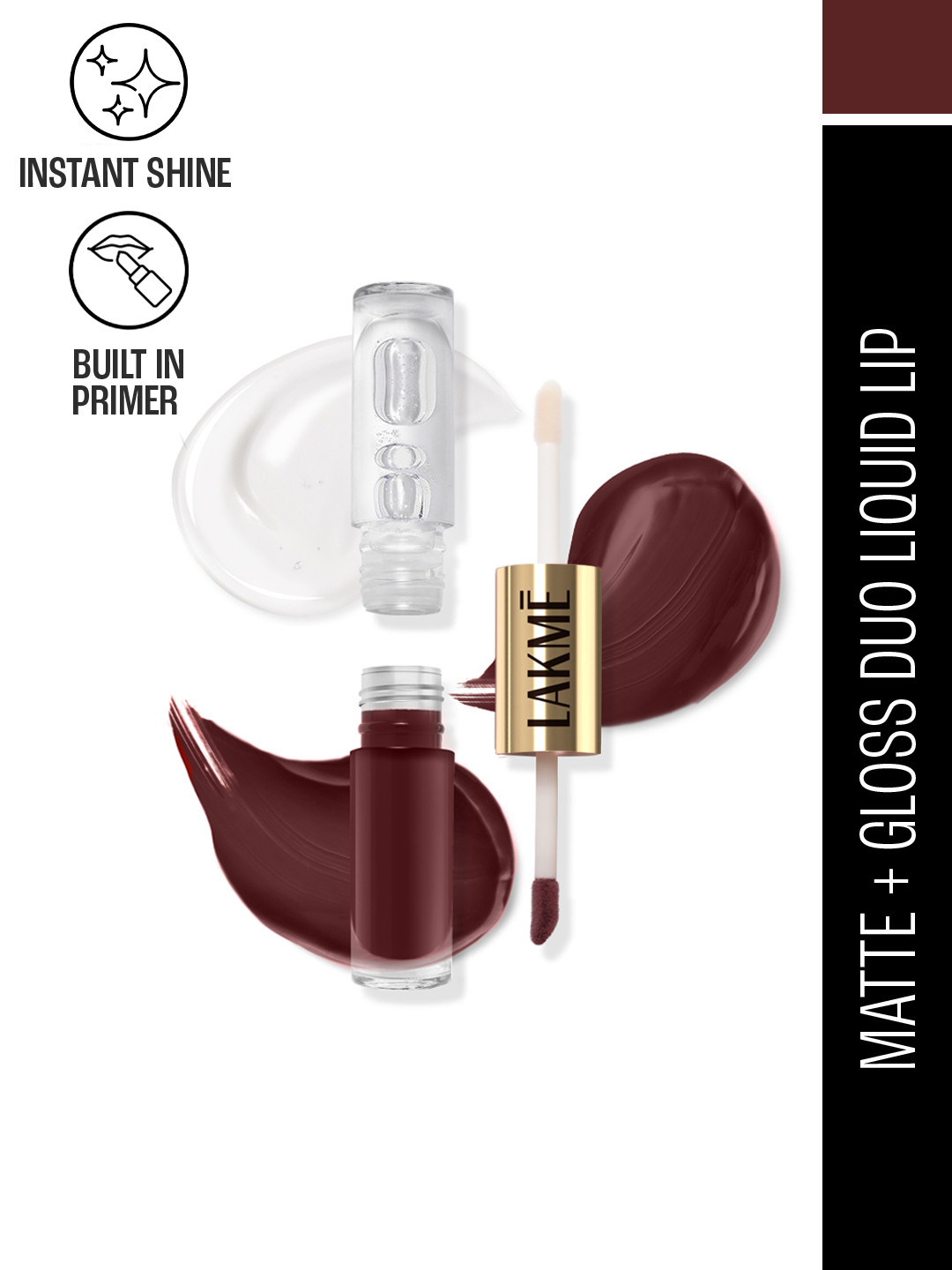 Lakme 9to5 Matte To Glass 2 in 1 Transferproof Liquid Lip Color 7.6ml - Nut Roast MN02