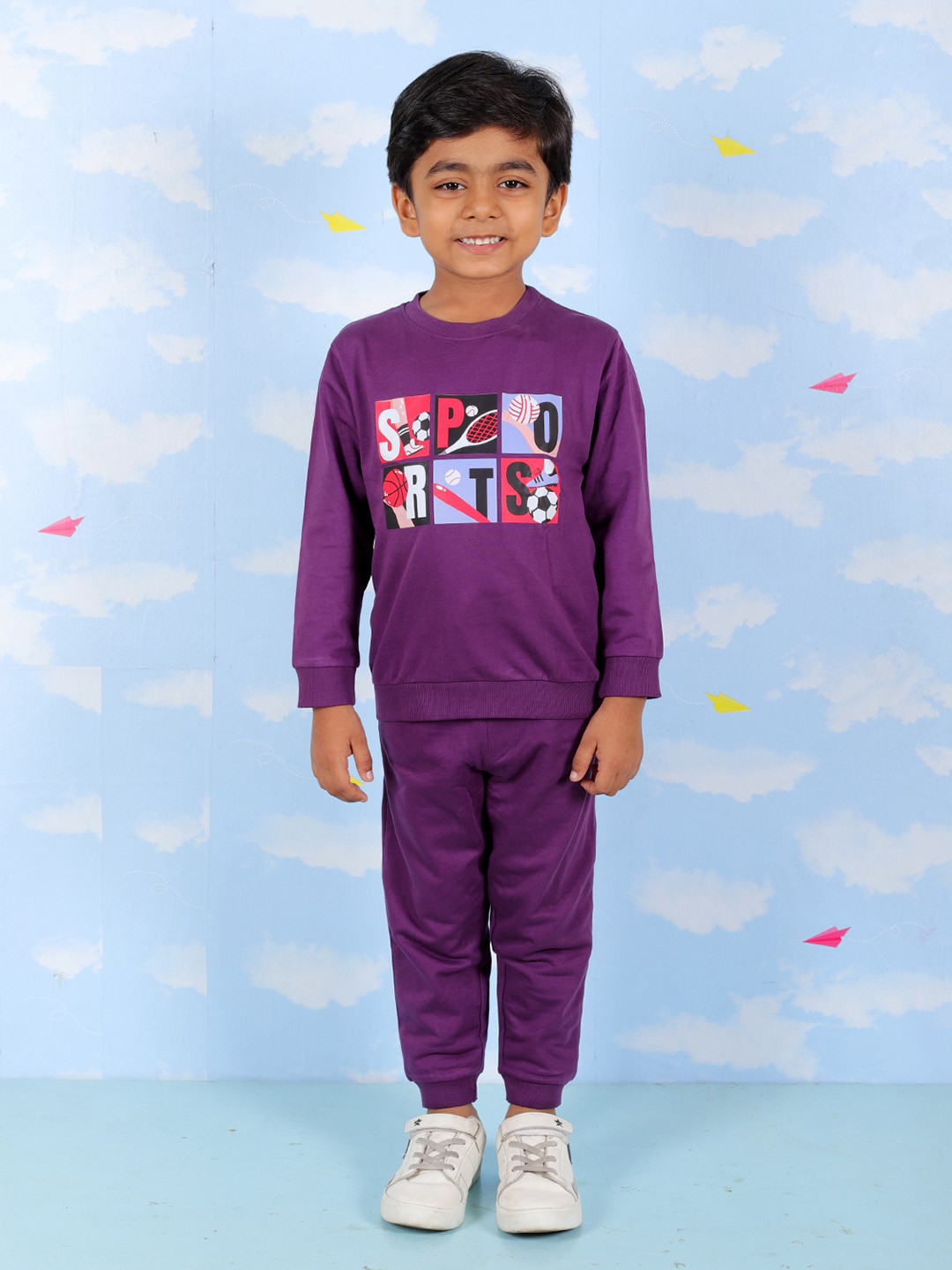 The Mom Store Kids Typography Printed Jogger Set