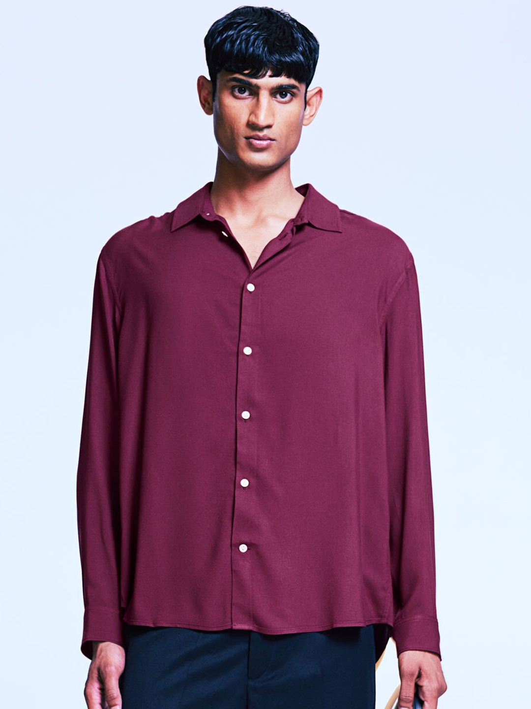 H&m slim fit top viscose shirt