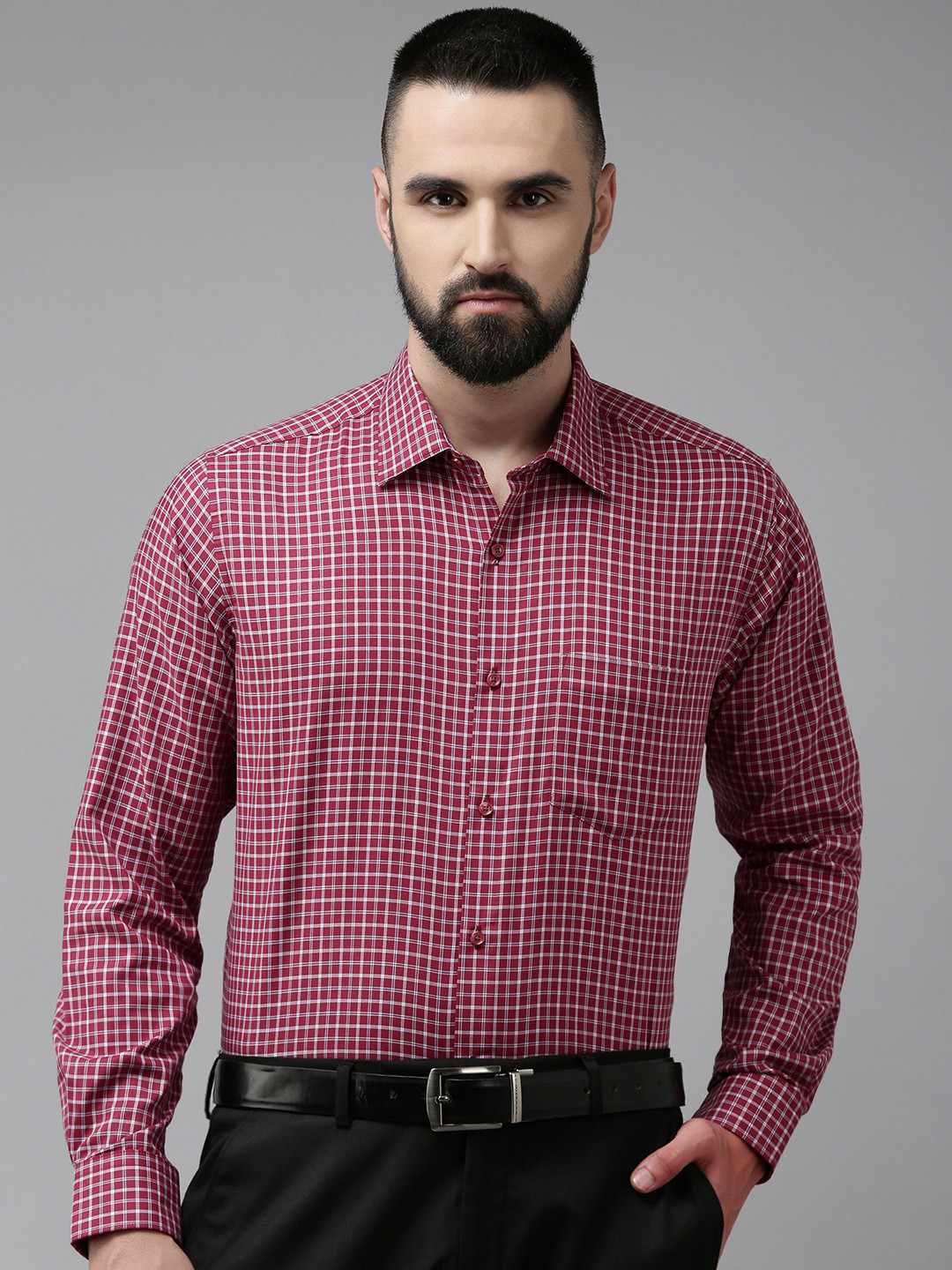 Van Heusen Men Pure Cotton Custom Micro Checks Formal Shirt