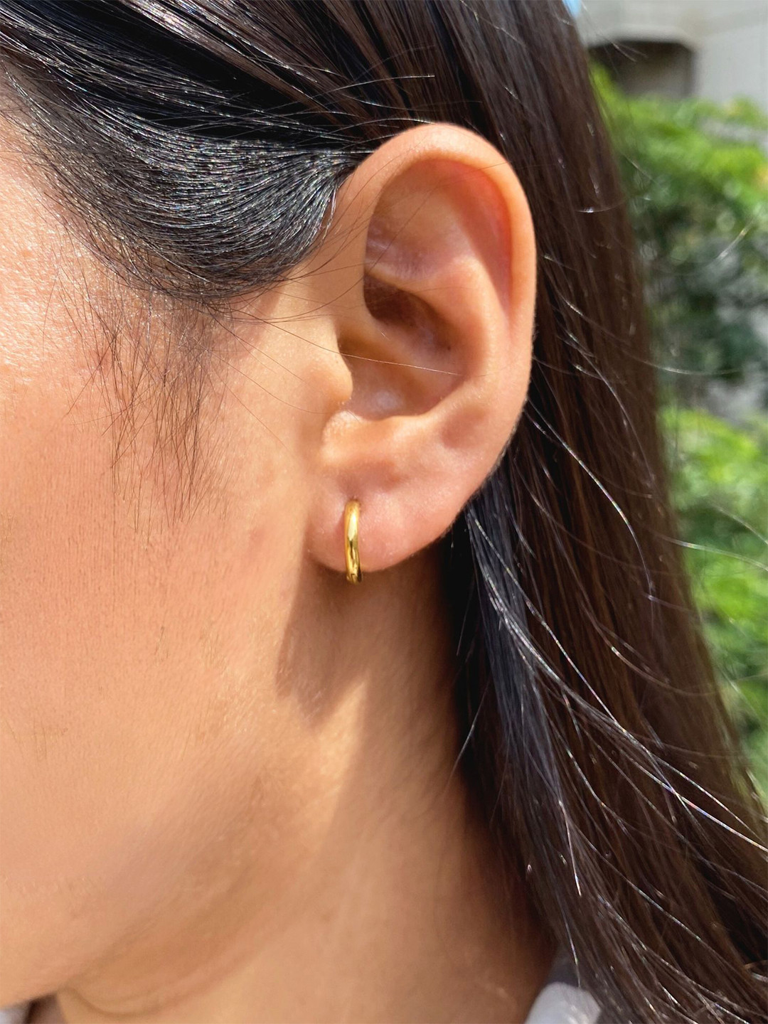 Inaya Gold-Plated Circular Hoop Earrings