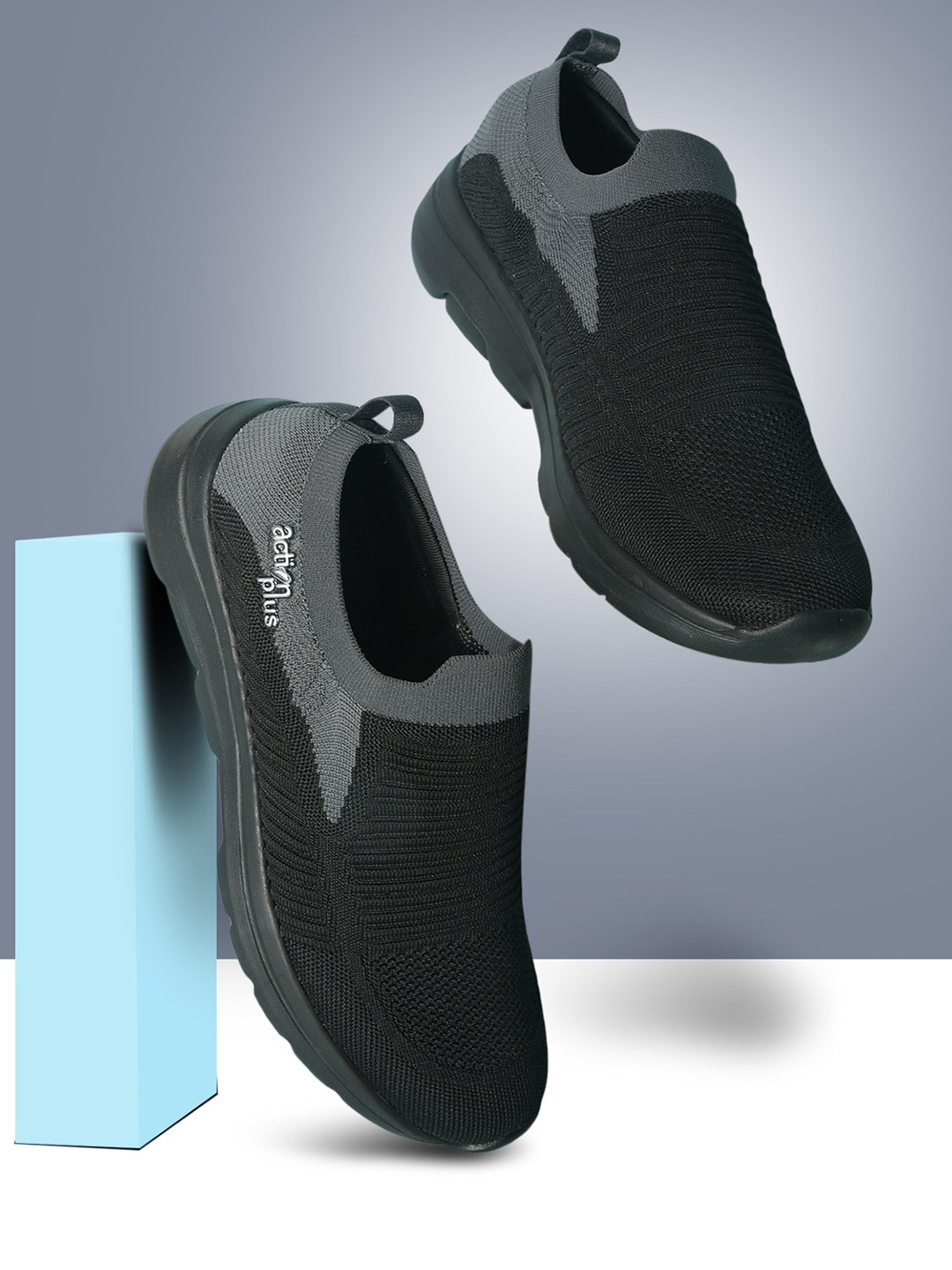 Action EVA Flotter Men Textured Mesh Comfort Insole Slip-On Sneakers