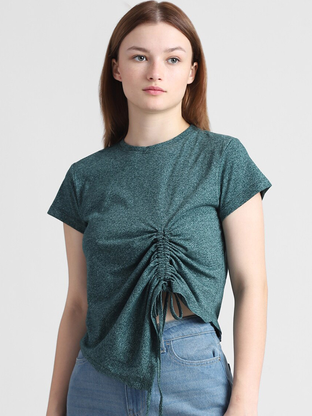 ONLY Ruched Round Neck T-shirt