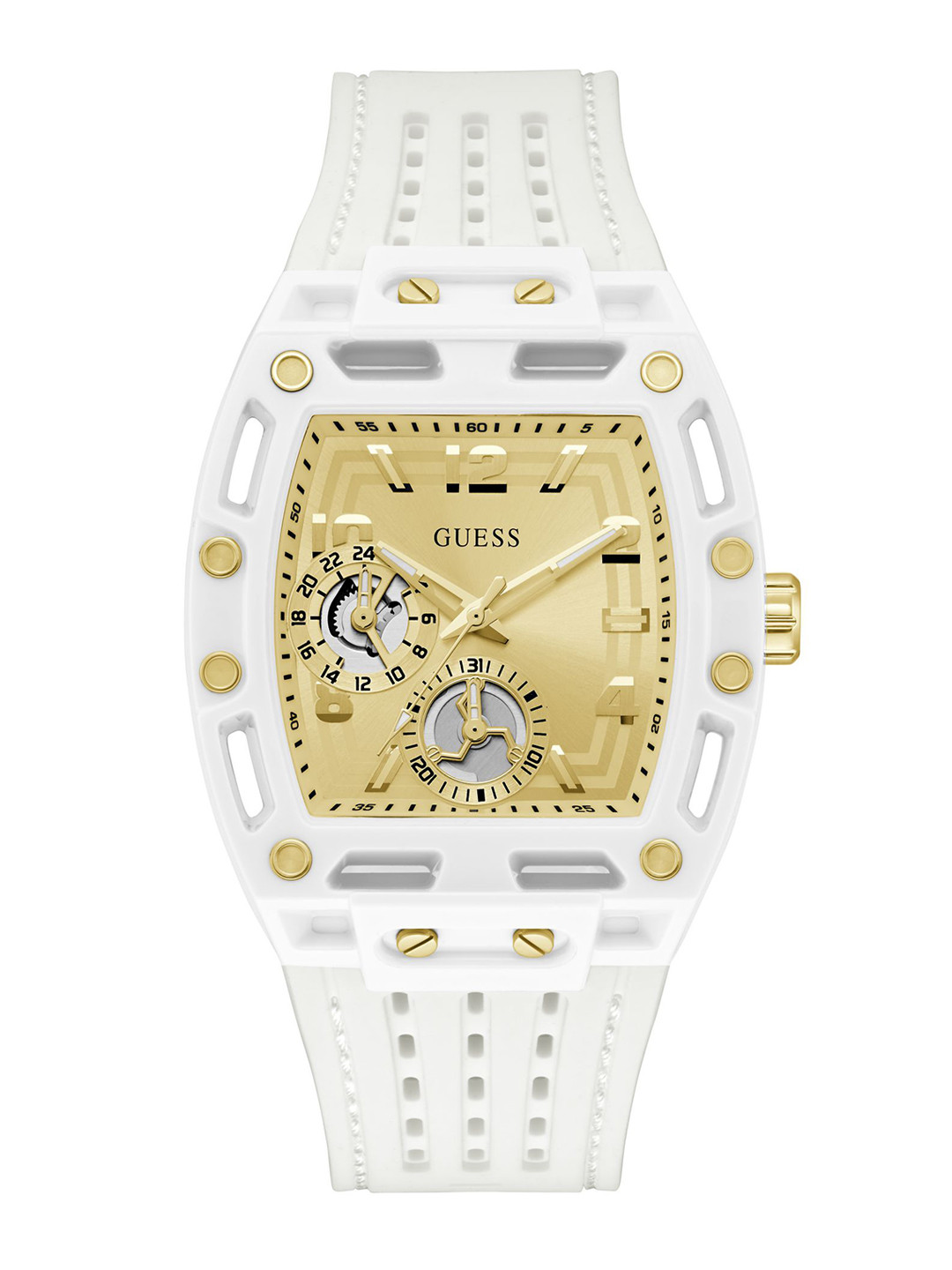 GUESS Men Patterned Dial & Silicon Straps Analogue Watch GW0499G5