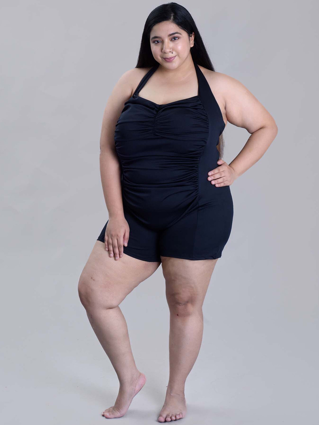 Keepfit Women One Piece Sleeveless Plus Size Padded Swimsuit Black