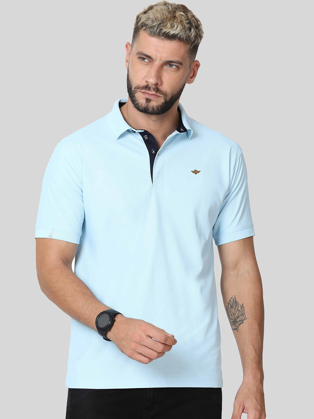 STELLERS Men Regular Fit Polo Collar T-shirt
