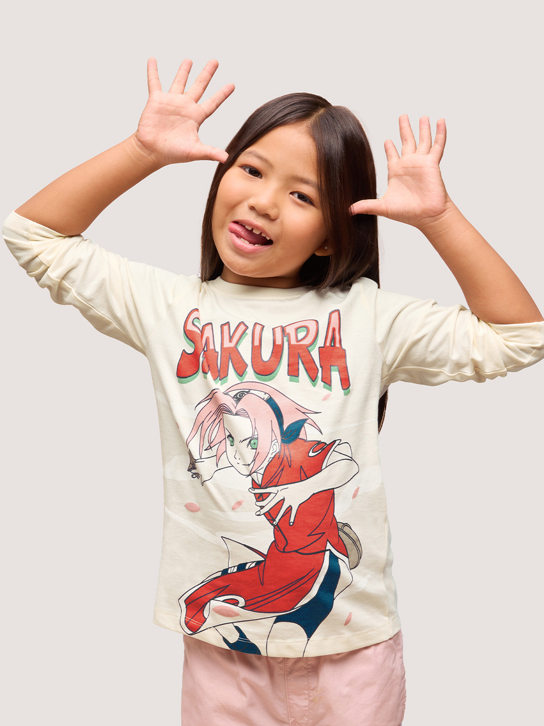 The Souled Store Girls Naruto Printed Pure Cotton T-shirt