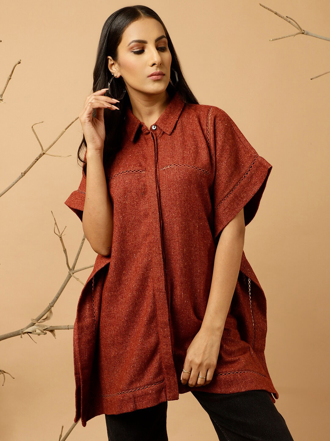 Jaipur Kurti Women Woolen Poncho Top
