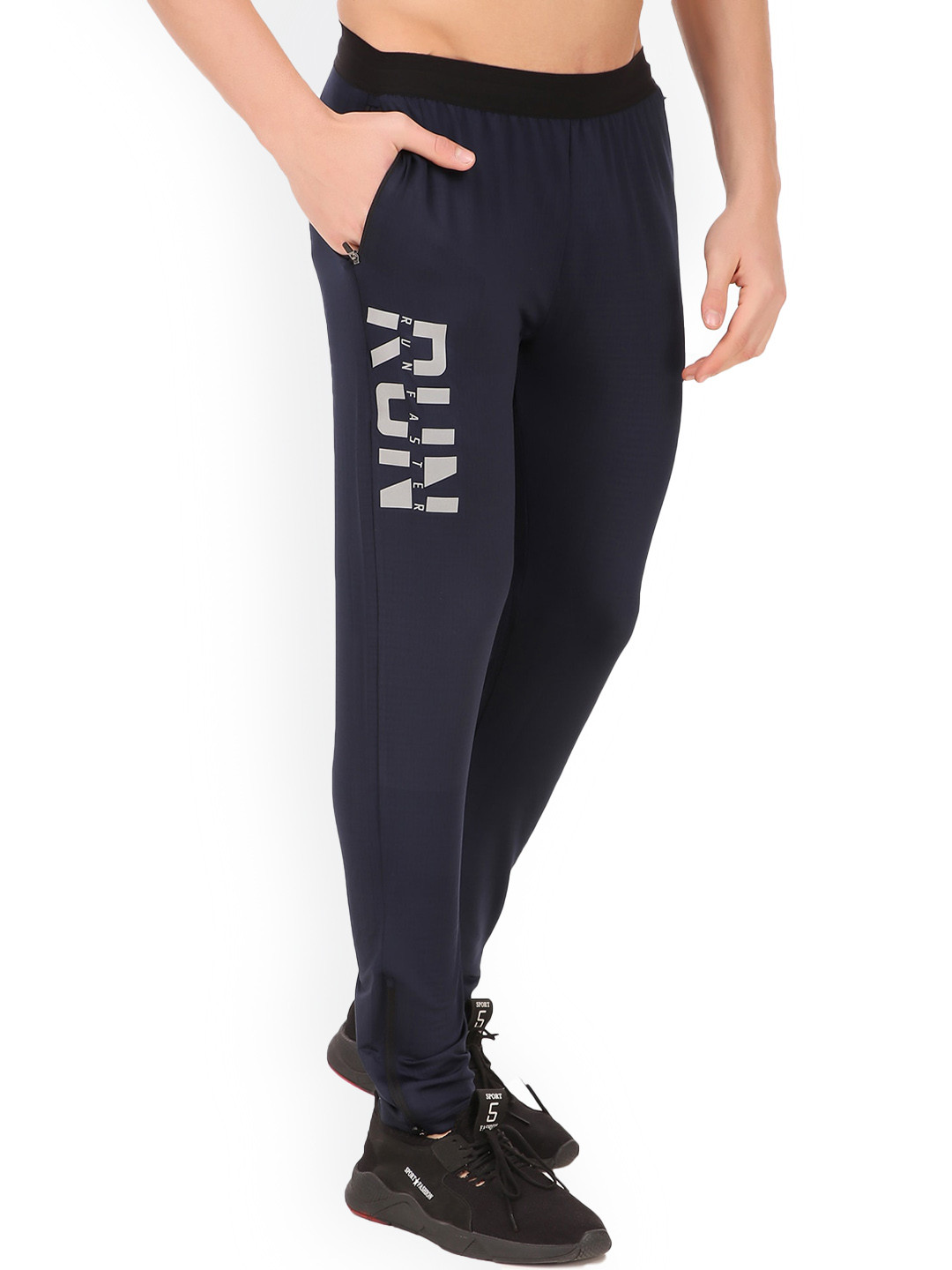 REDESIGN Men Dry-Fit Activewear Mid-Rise Stretchable Track Pants
