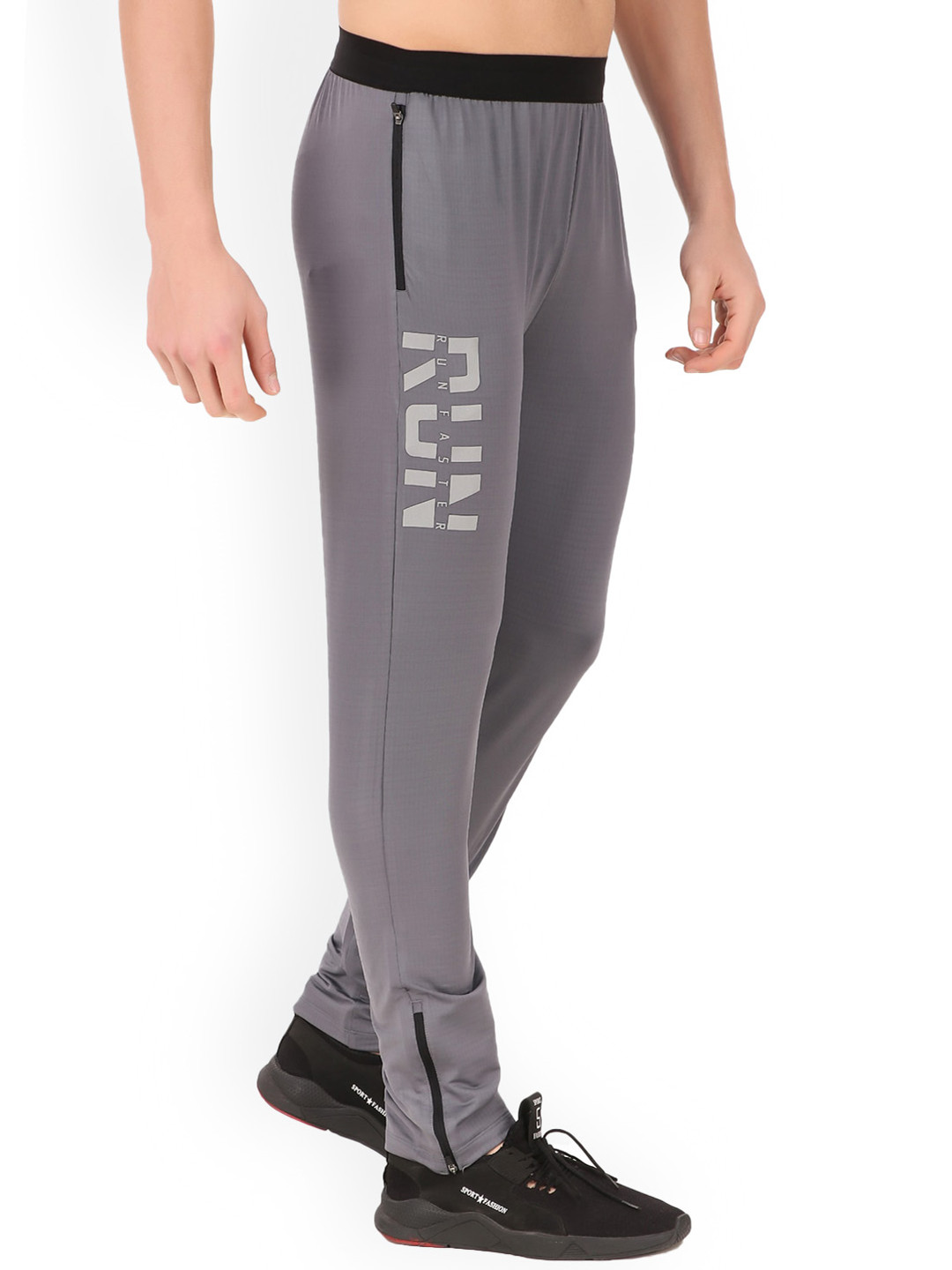 REDESIGN Men Printed Dry Fit Mid-Rise Track Pants