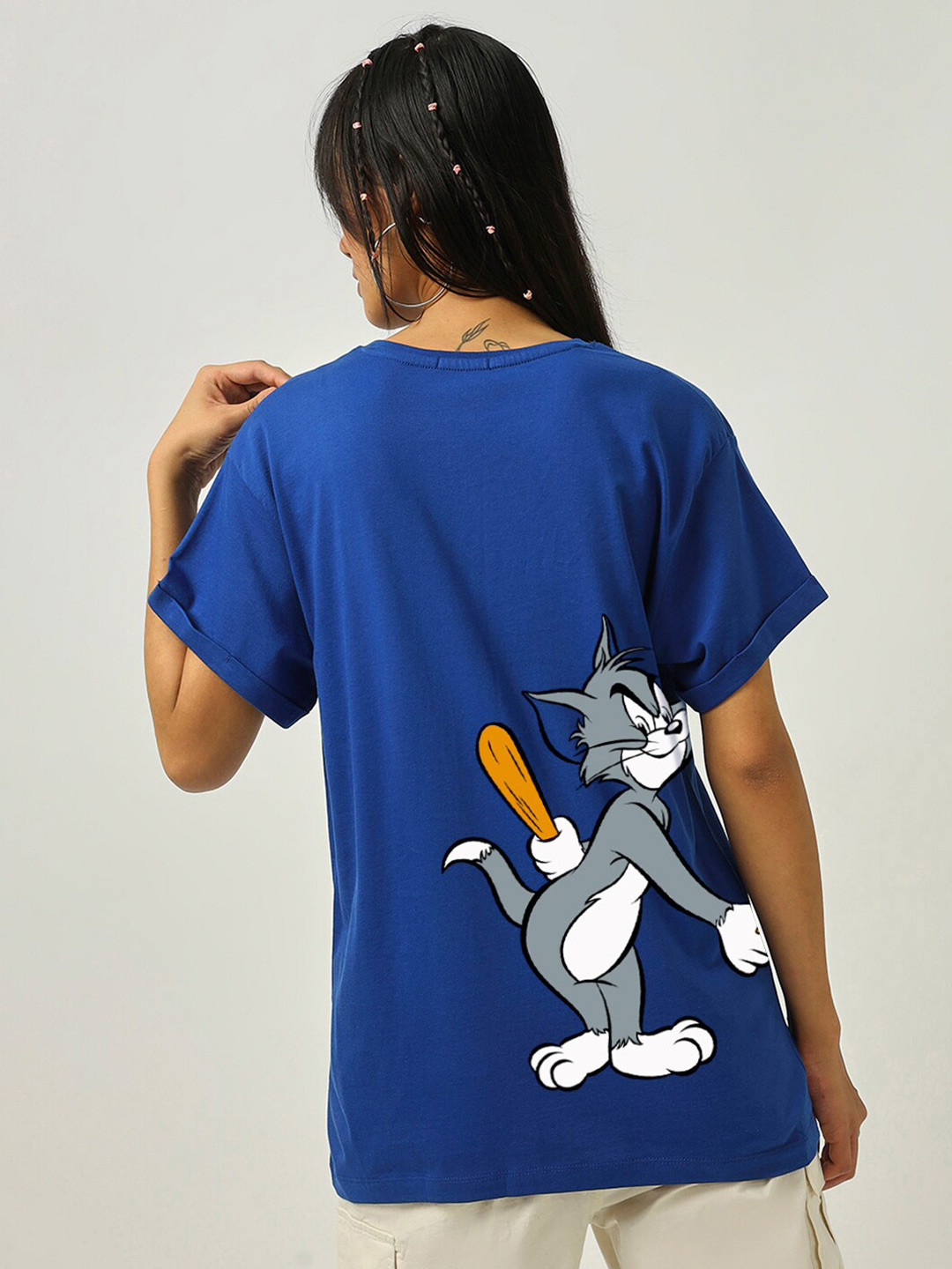 Bewakoof Women's Blue It's a Deal Graphic Printed Boyfriend T-shirt