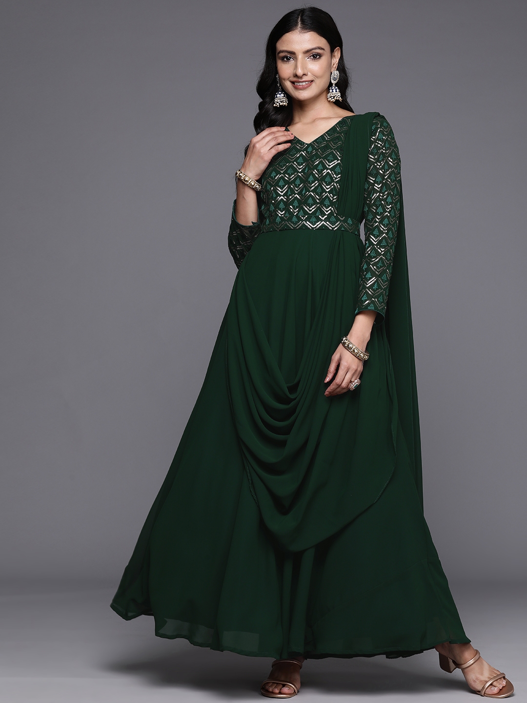 Buy Libas Women Sequinned Embellished Georgette Maxi Dress Dresses for Women 25557138 Myntra