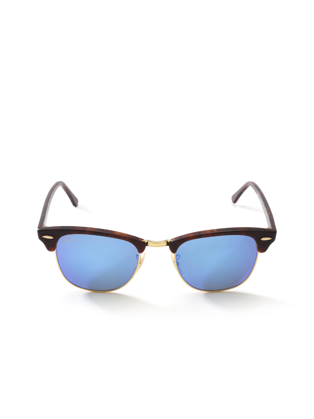 Ray-Ban Men Mirrored Clubmaster Sunglasses 0RB3016-114517