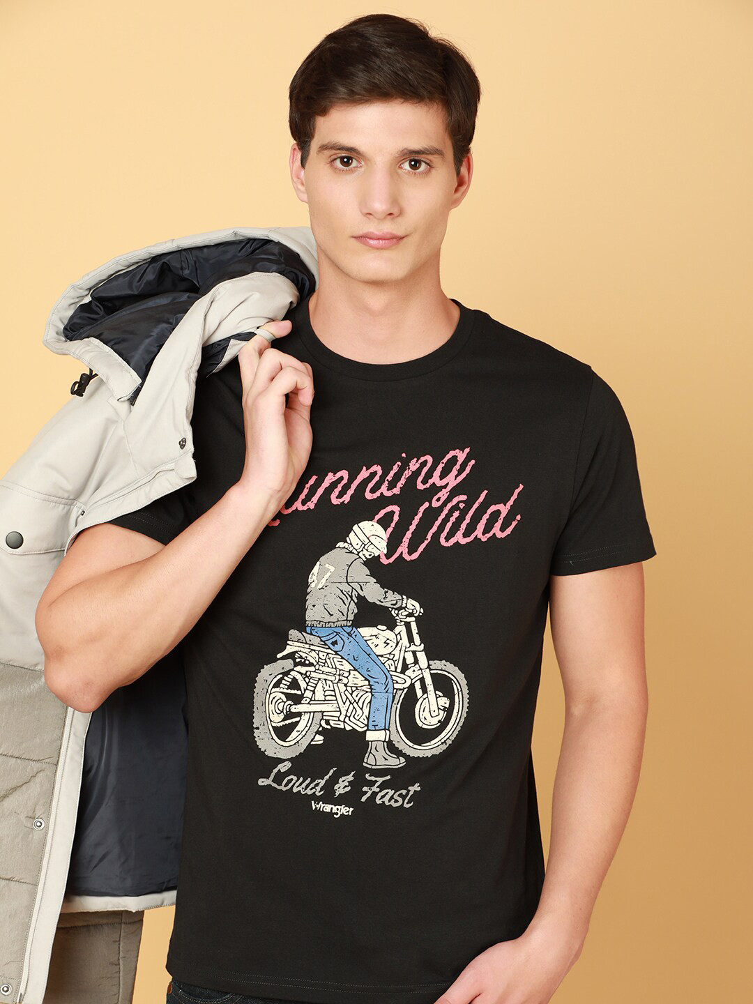 Wrangler Printed Round Neck Pure Cotton T-shirt