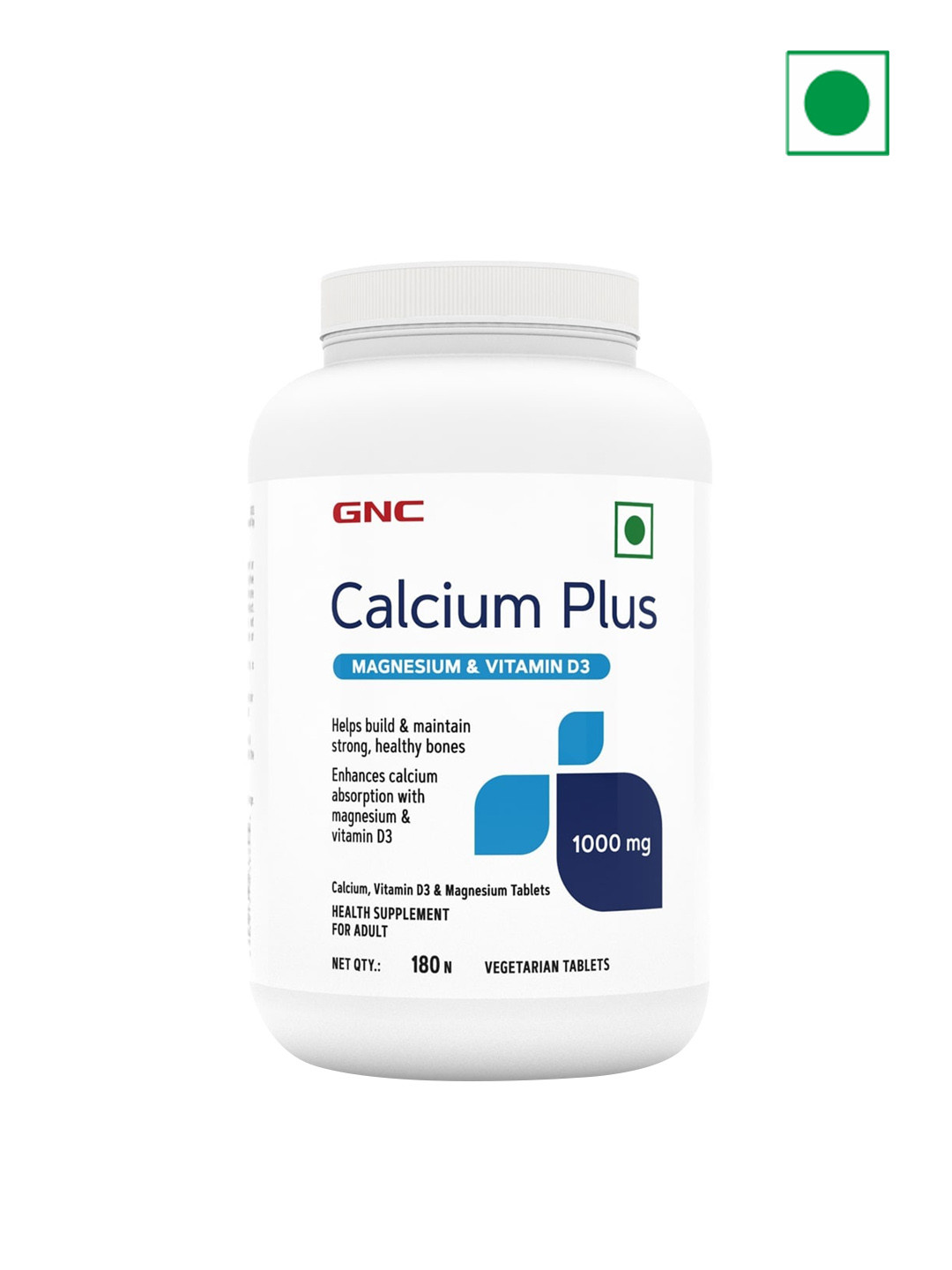 GNC Calcium Plus Tablets With Magnesium & Vitamin D3 To Strengthens Bones - 180 Tablets