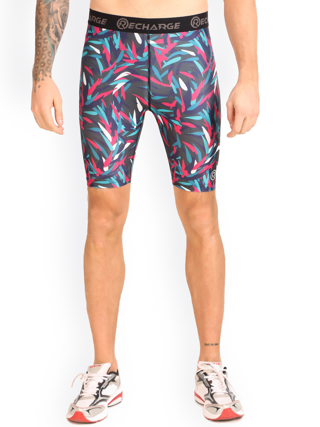 REDESIGN Recharge Compression Printed Mid Rise Shorts