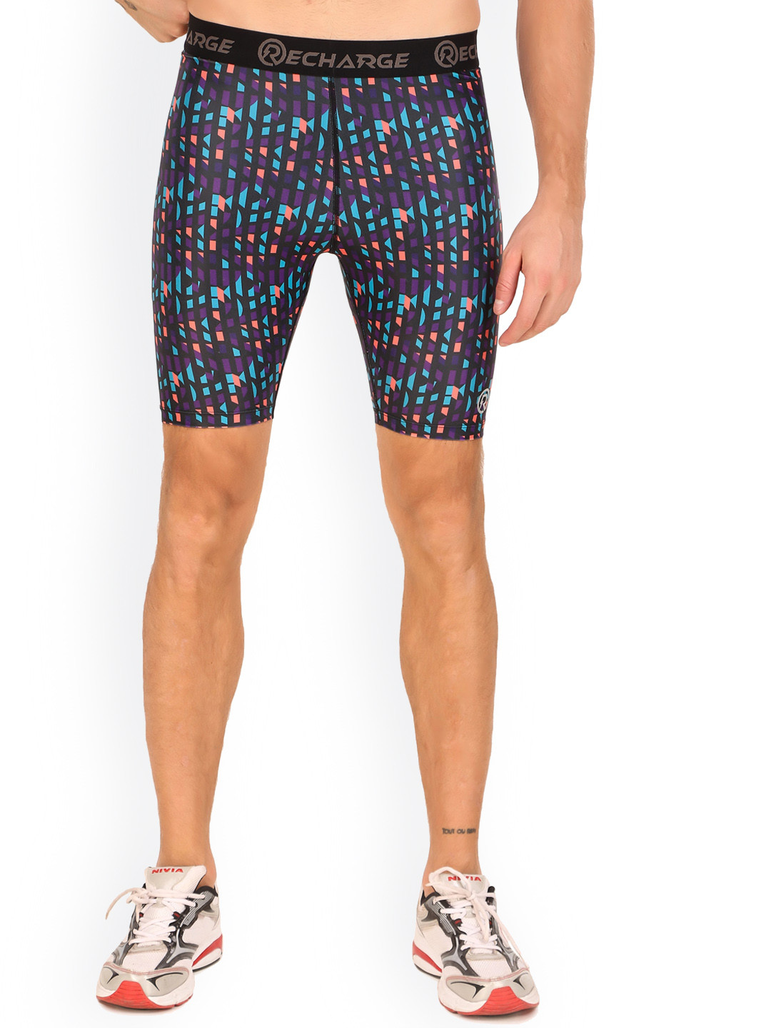 REDESIGN Recharge Compression Printed Mid Rise Shorts