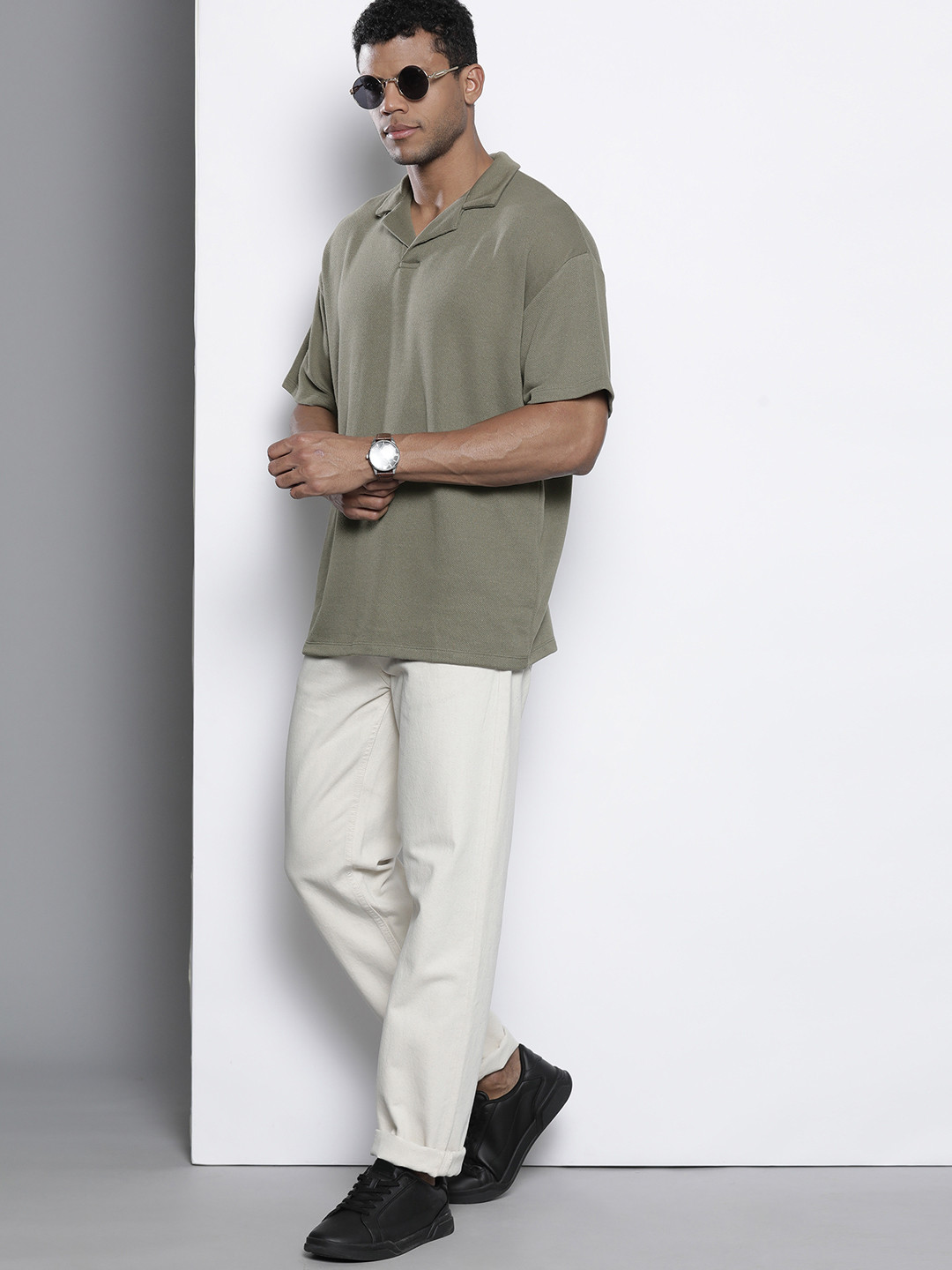 boohooMAN Polo Collar Oversized T-shirt
