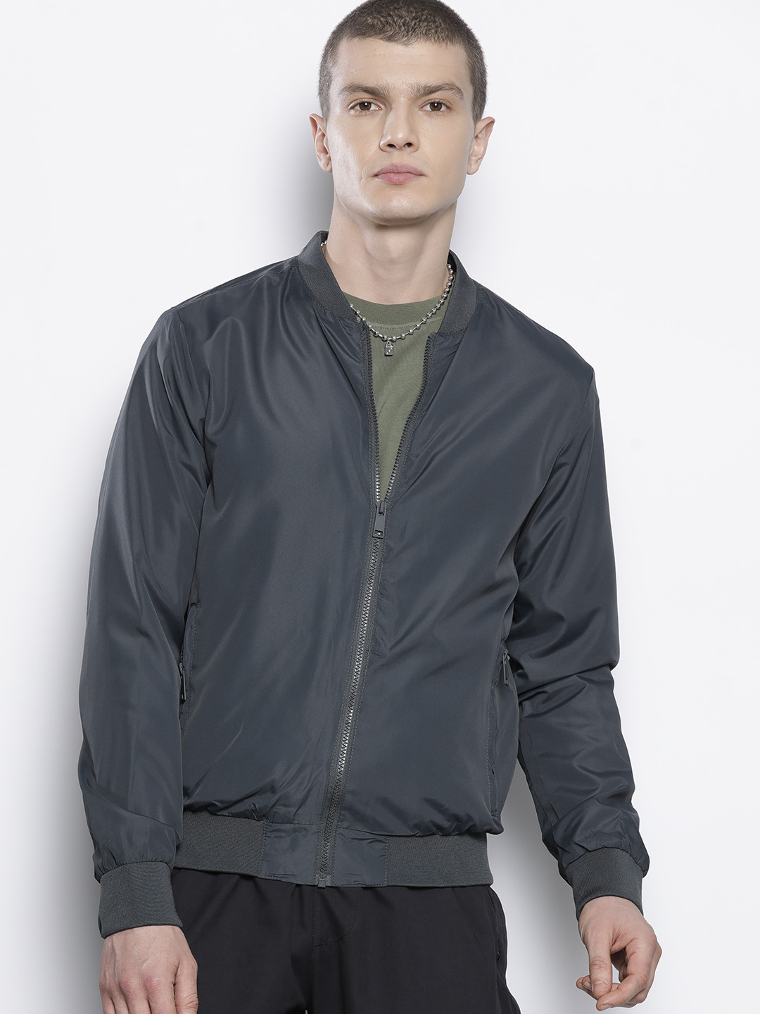boohooMAN Mock Collar Bomber Jacket