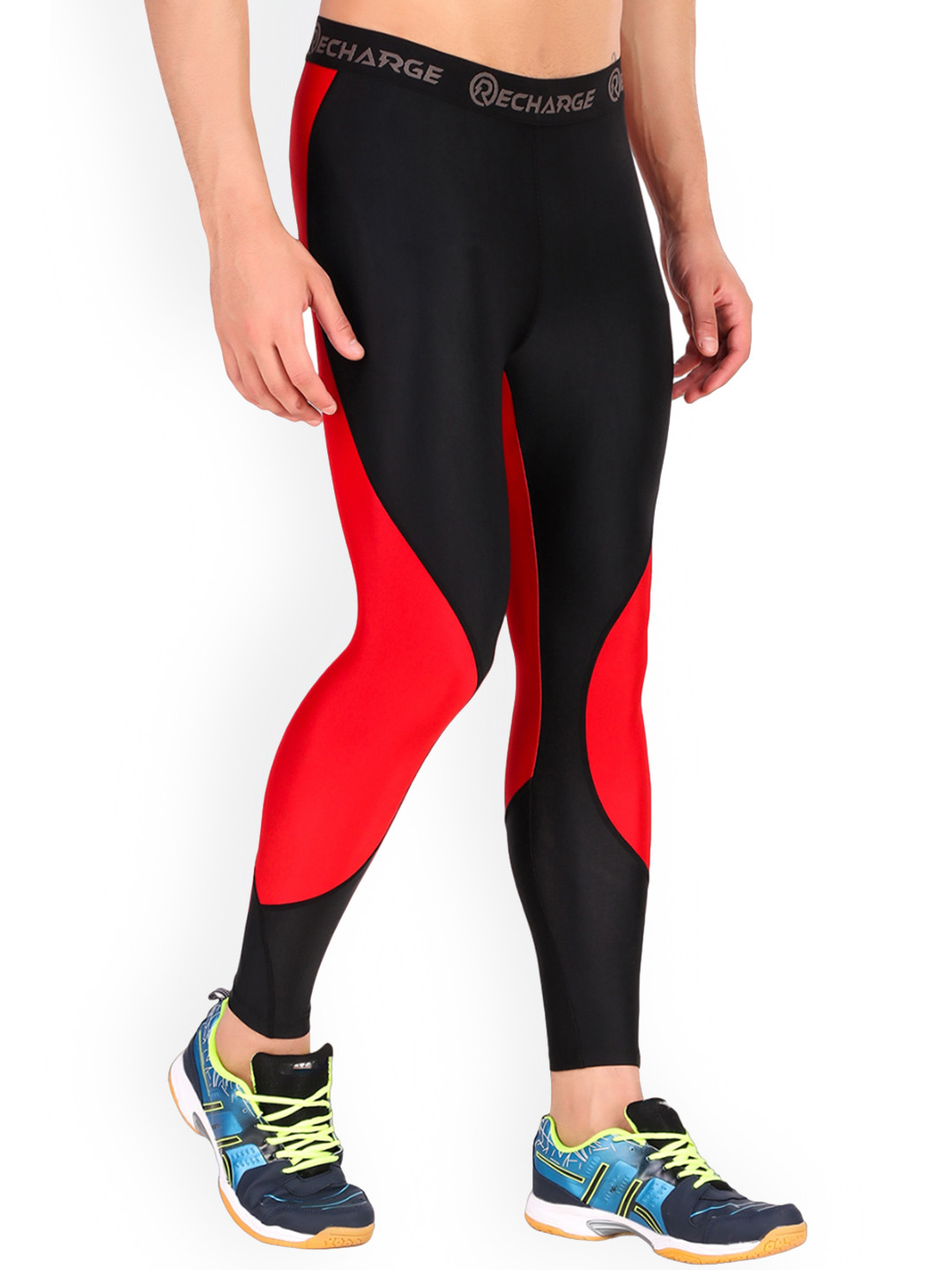 REDESIGN Recharge Men Colourblocked Ankle-Length Compression Tights